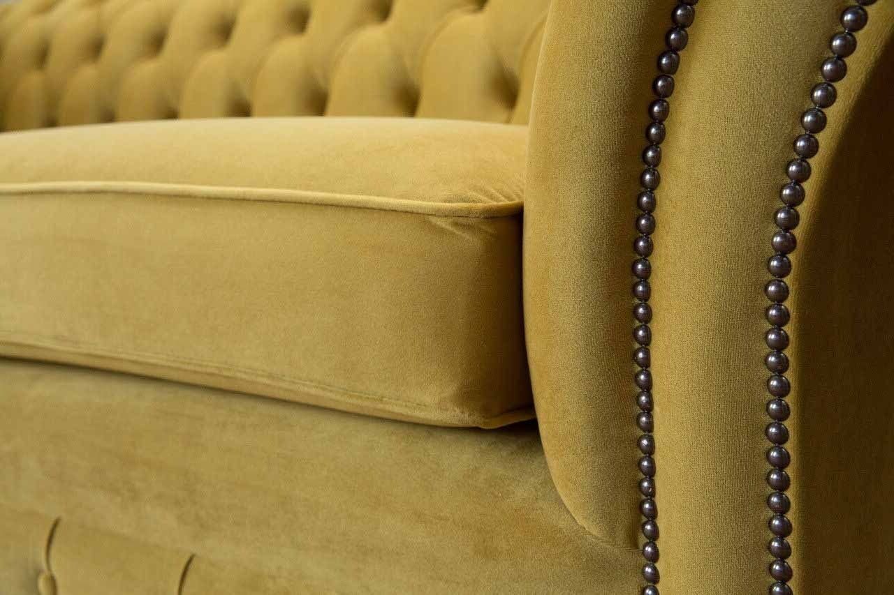 JVmoebel Sofa Chesterfield Luxus Sofa Stoff Couch, Design In 3 Sofas Dreisitzer Europe Sitzer Made