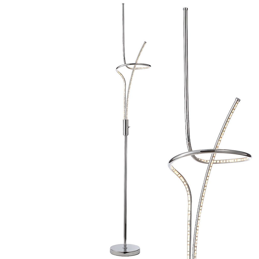 Esto LED Stehlampe, LED-Leuchtmittel fest verbaut, Warmweiß, Stehleuchte Standleuchte Stehlampe Designleuchte Chrom, Acryl
