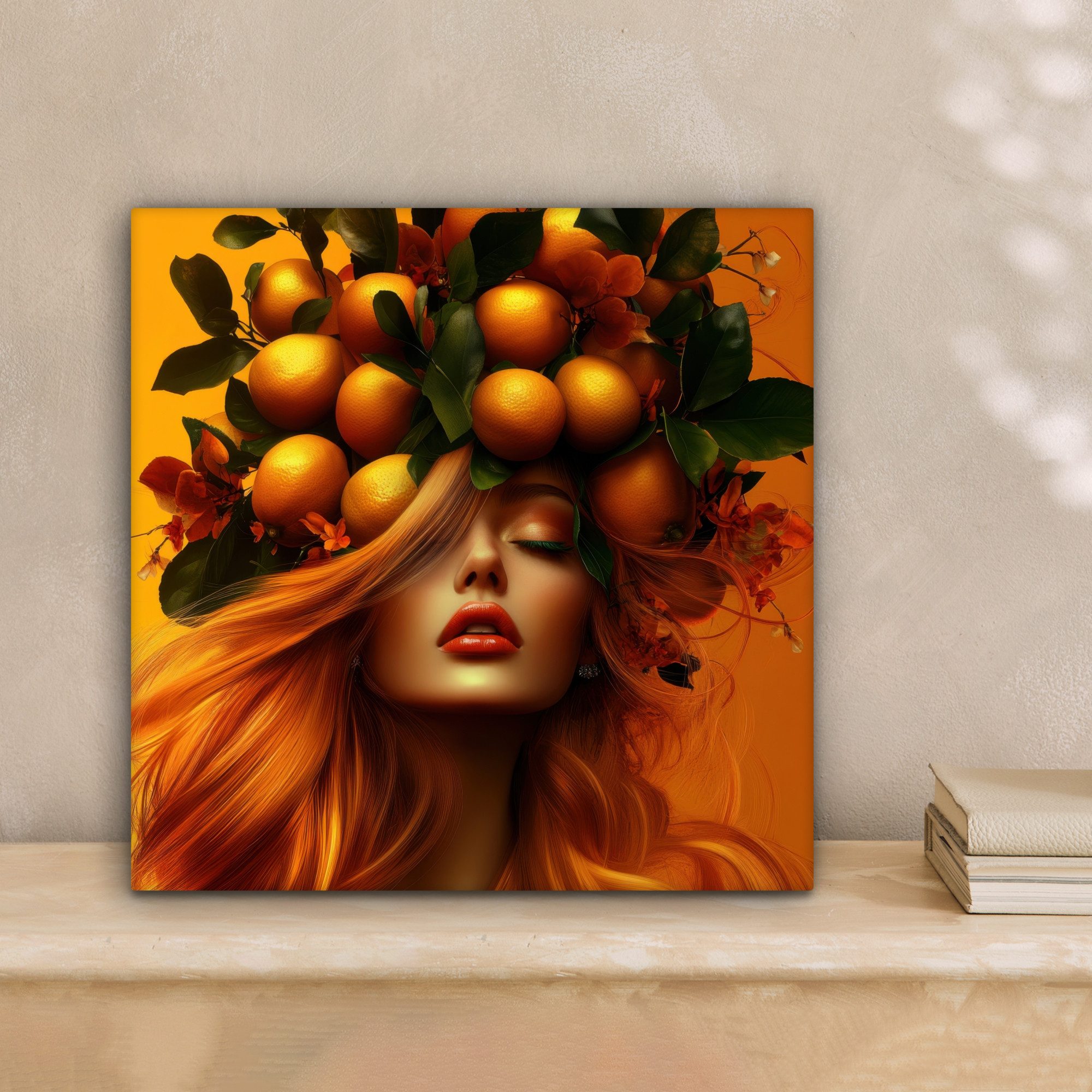 OneMillionCanvasses® Leinwandbild Frau - Zitronen - Blüte - Gelb - Küche, F günstig online kaufen