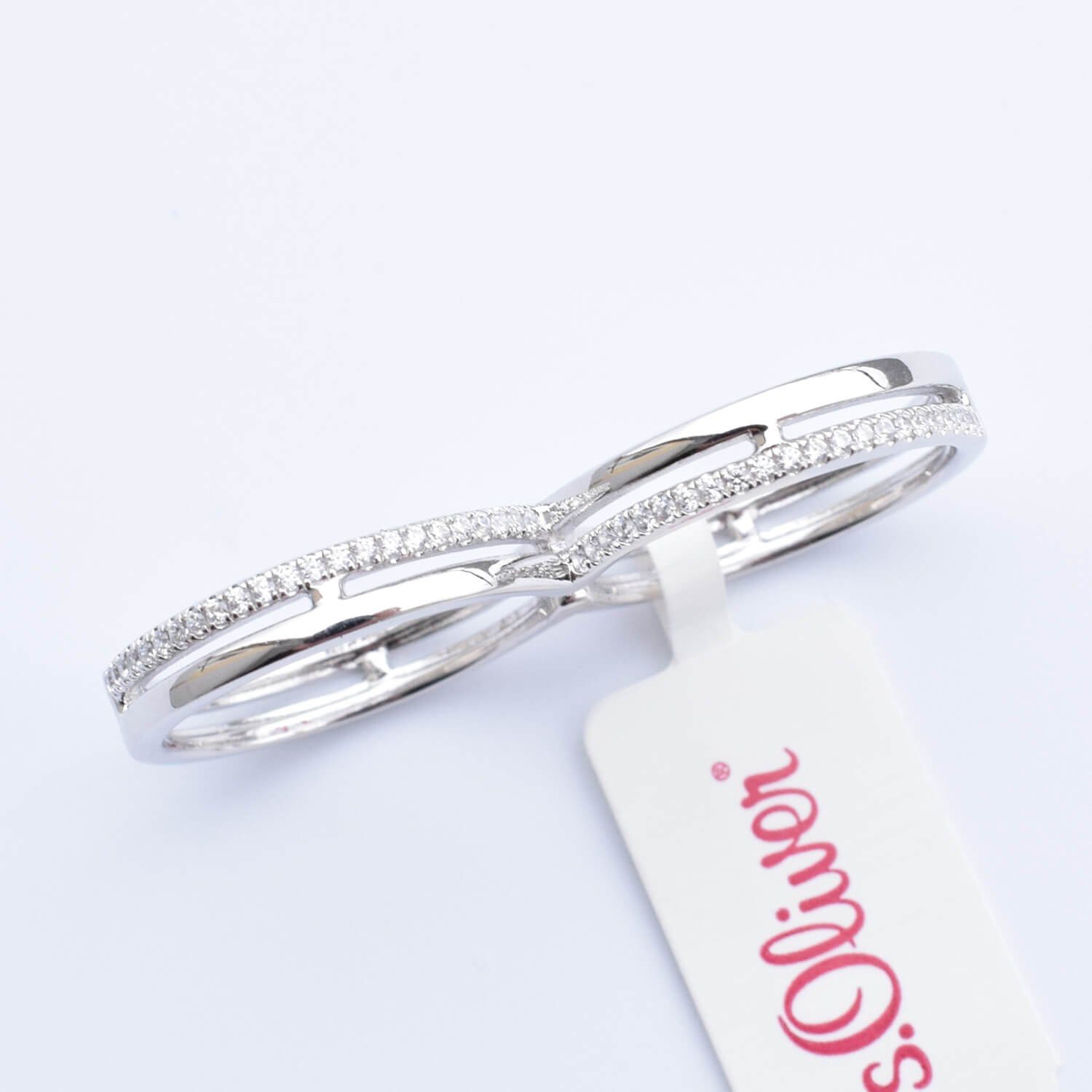 s.Oliver Silberring 925 Doppelring Zweifingerring Zirkonia günstig online kaufen