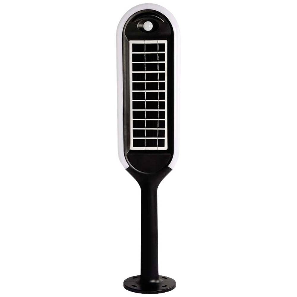 V-TAC LED Solarleuchte 5W LED Solar Poller Lampe mit Sensor und Gehäuse, Inkl. Bewegungsmelder