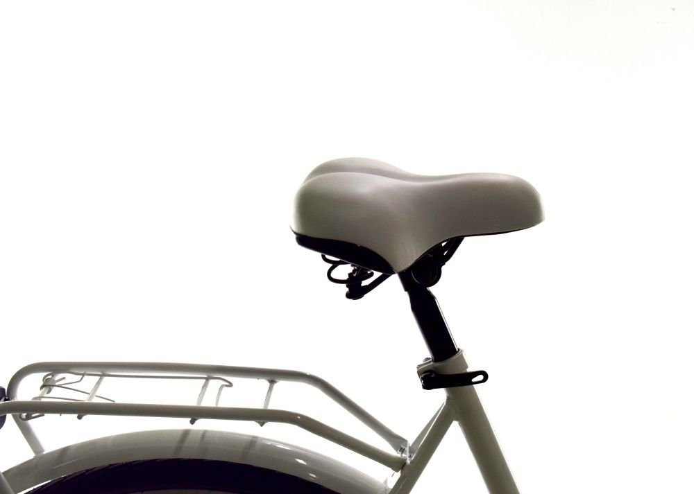 T&Y Trade City Bike 28 Inch Women's City Holland Bicycle Bike Coaster Brake Road Legal White, 1 Speed, Coaster Brake, Luggage Rack, Kickstand, Basket