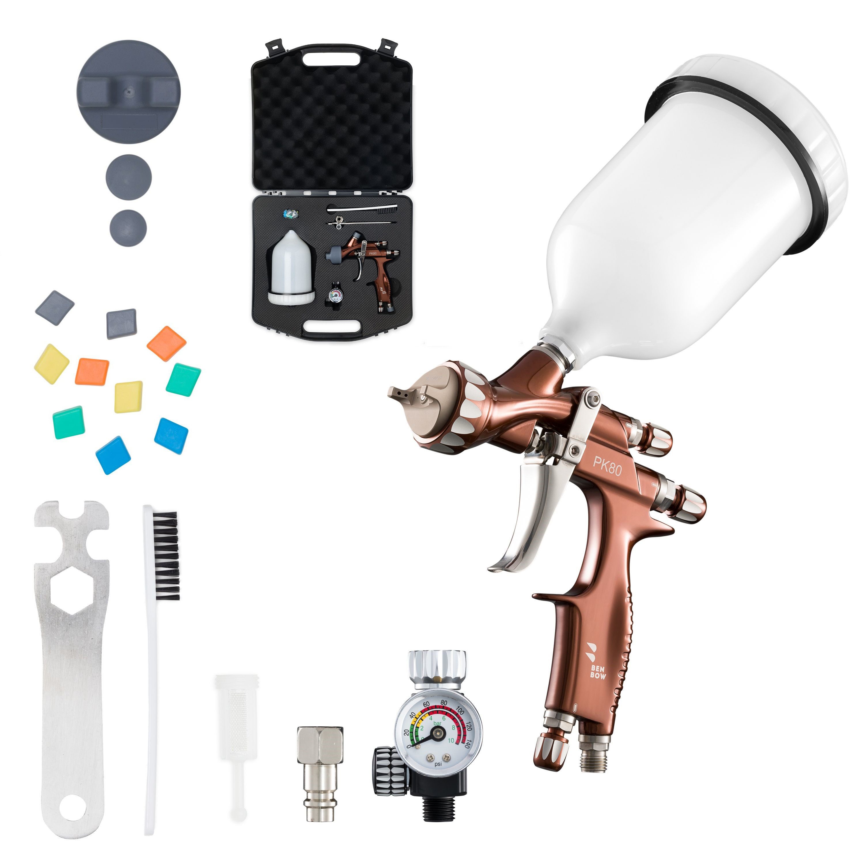 BENBOW Lackierpistole BenBow Lackierpistole PK80, 1.3 mm, 067 PK80 Beschichtungspistole 1,3mm mit Koffer