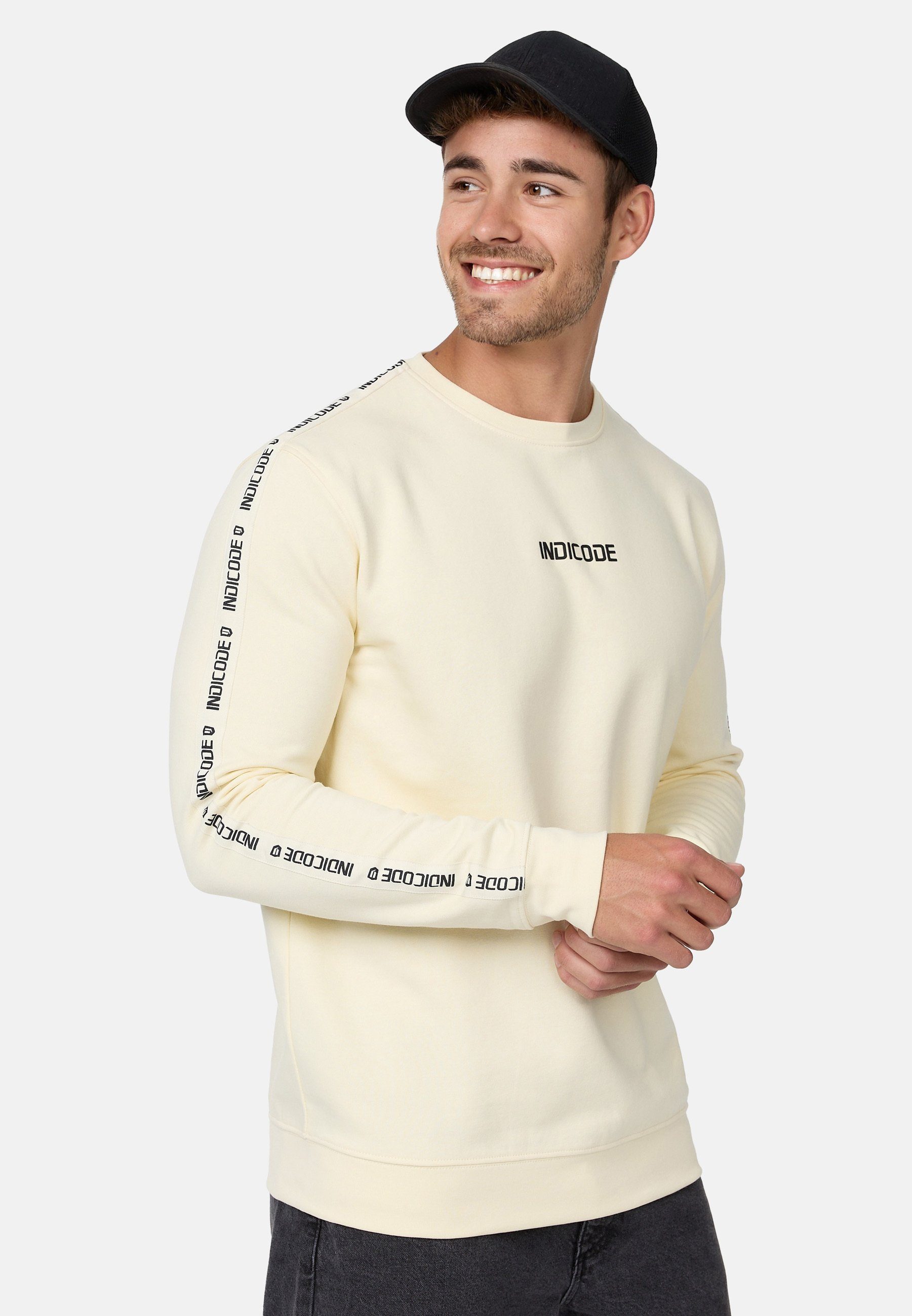 INKorbin Sweatshirt Indicode Asparagus White