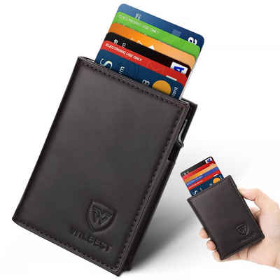 TEEHON Geldbörse Kartenetui Pop-up-Kreditkartenhalter Hochwertige Geldbörse aus Leder, kleine Geldbörse,Visitenkartenetui,Pop-Up-Design