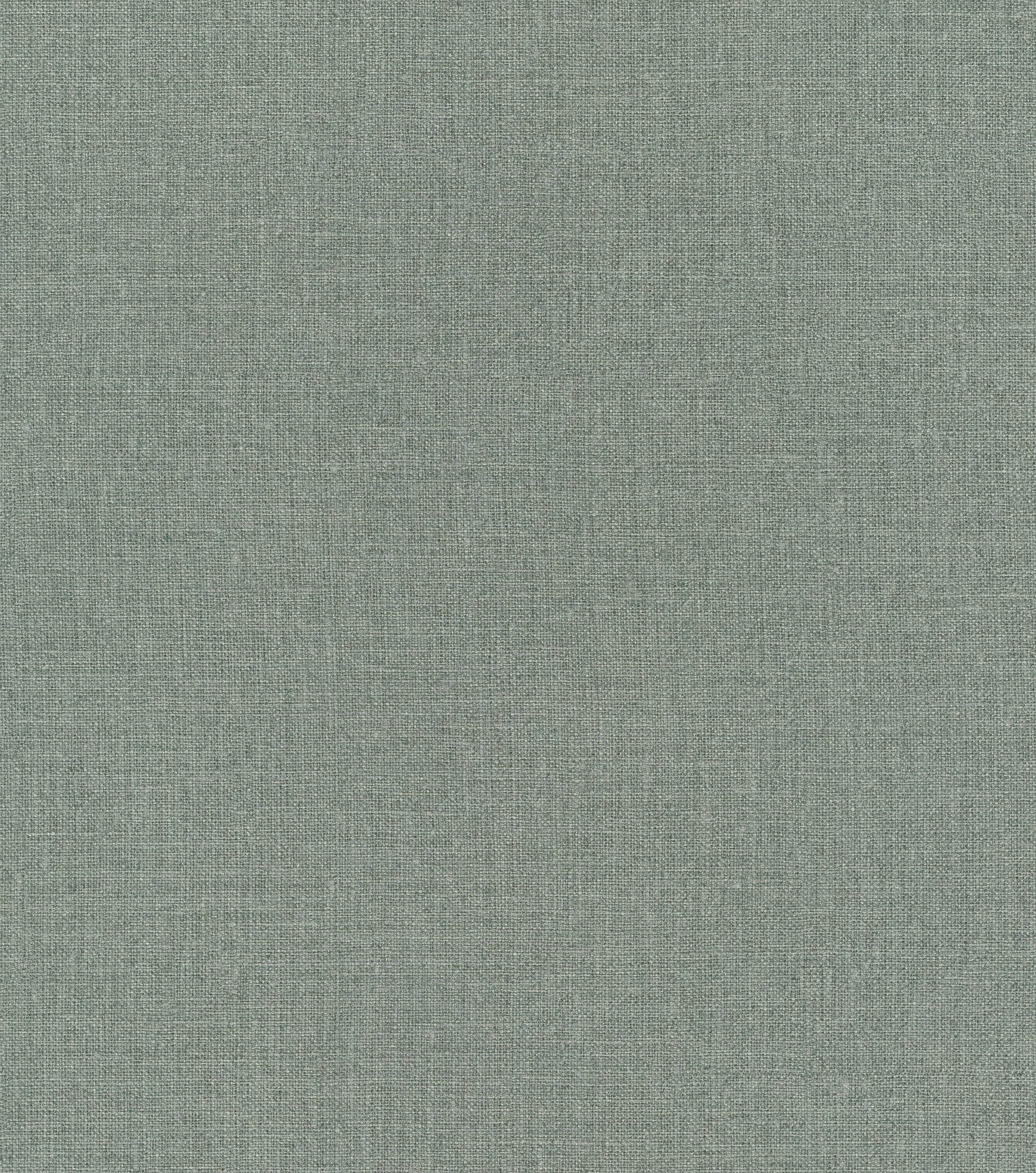 Rasch Vliestapete Leinenoptik - Vinyltapete Blau Grün, einfarbig, uni, Leinenoptik, Stoffoptik, Textiloptik, (1 Rolle, 1 St., Kollektion Atelier Tissé - 10,05 m x 0,53 m), gute Lichtbeständigkeit, feucht abwischbar, restlos abziehbar