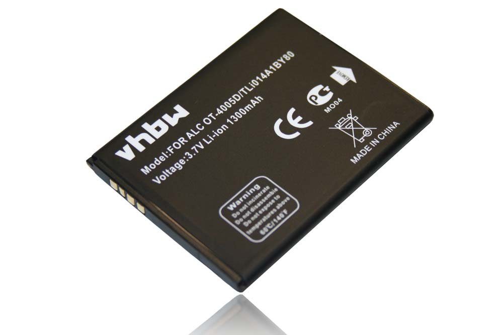 vhbw Ersatz für TLi014A1BY80 für Smartphone-Akku Li-Ion 1300 mAh (3,7 V)