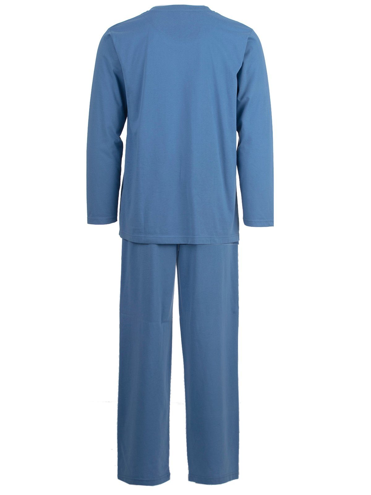 Pyjama Set blau Vintage Schlafanzug Terre Henry Langarm-