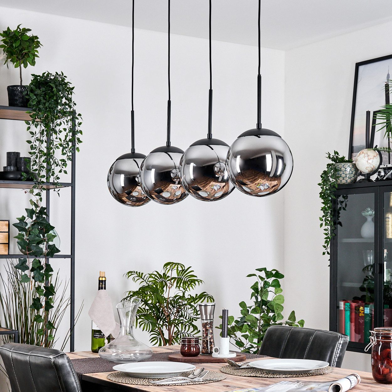 hofstein Hängeleuchte Hängelampe aus Metall/Glas in günstig online kaufen
