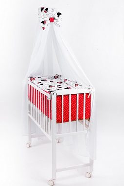 Babyhafen Beistellbett Babybettchen 90×40 MINNIE Komplettset inkl. Krabbeldecke-Wickelauflage, Made in EU