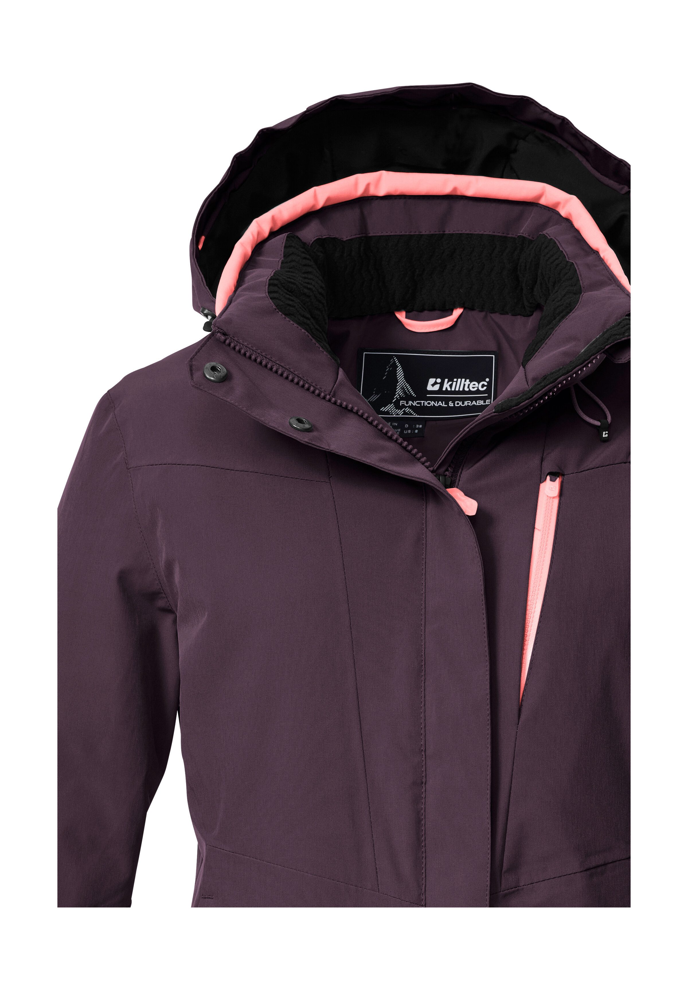 Killtec Skijacke KSW 25 WMN SKI JCKT Atmungsaktive, wasserdichte Skijacke mit abnehmbarer Kapuze