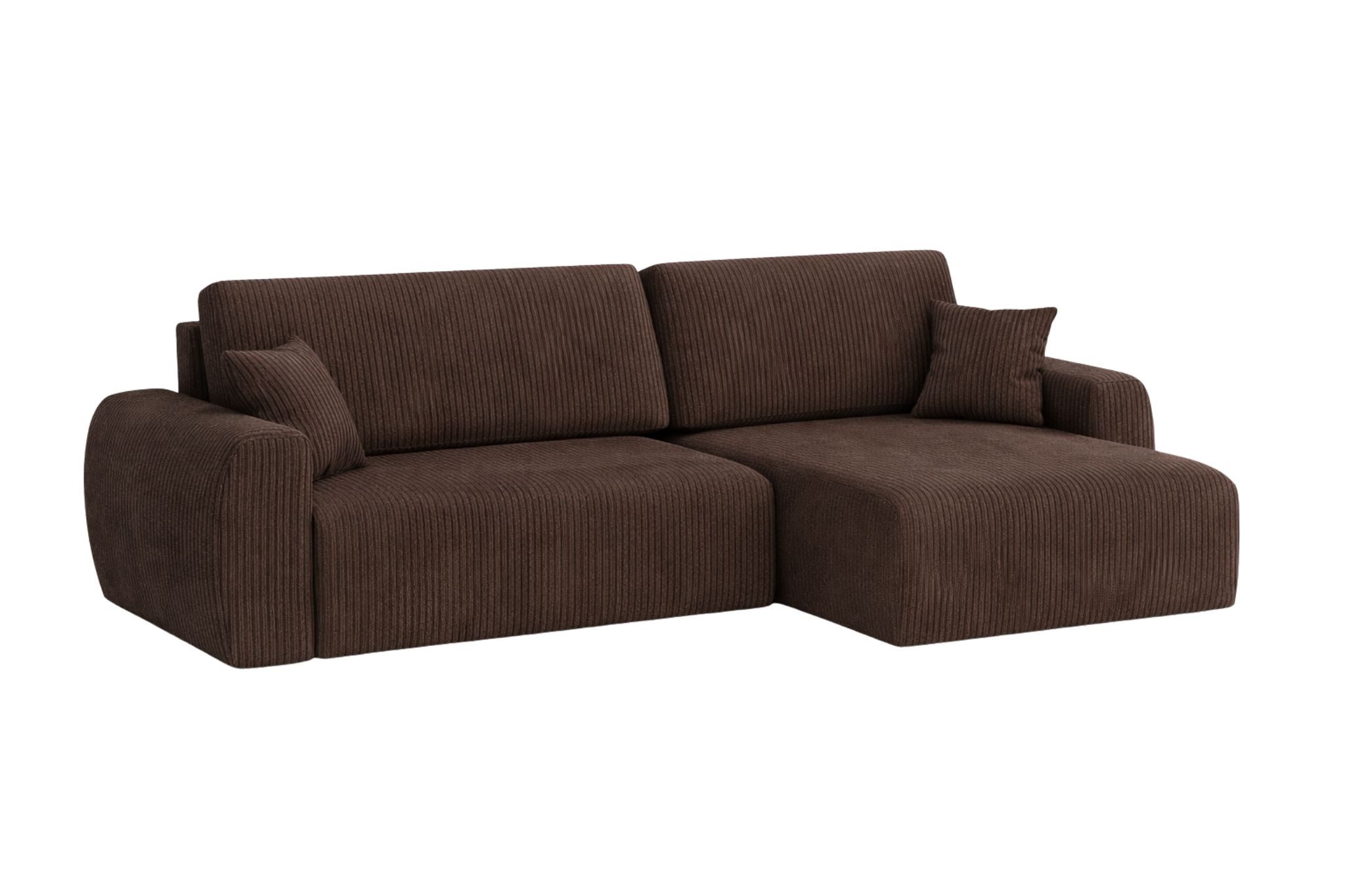 Kaiser Möbel Ecksofa mit Schlaffunktion und Bettkasten Ariel L Cord-Sofa aus Stoff Poso, mit Schlaffunktion,großzügige Liegefläche,pflegeleichter Cordstoff