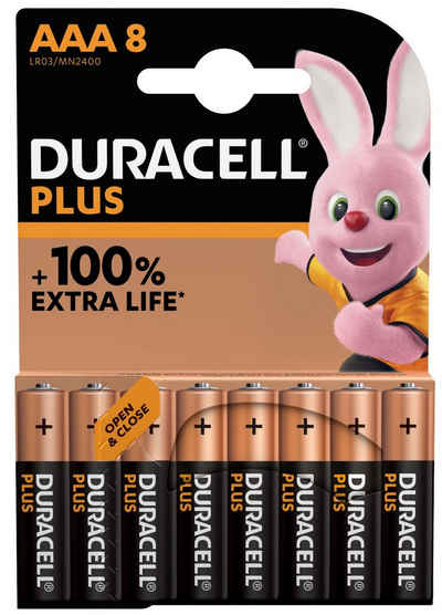Duracell NEU 8er Pack Plus AAA Mignon Alkaline, 1.5V LR6 MN1500 Batterie, LR03 (8 St)