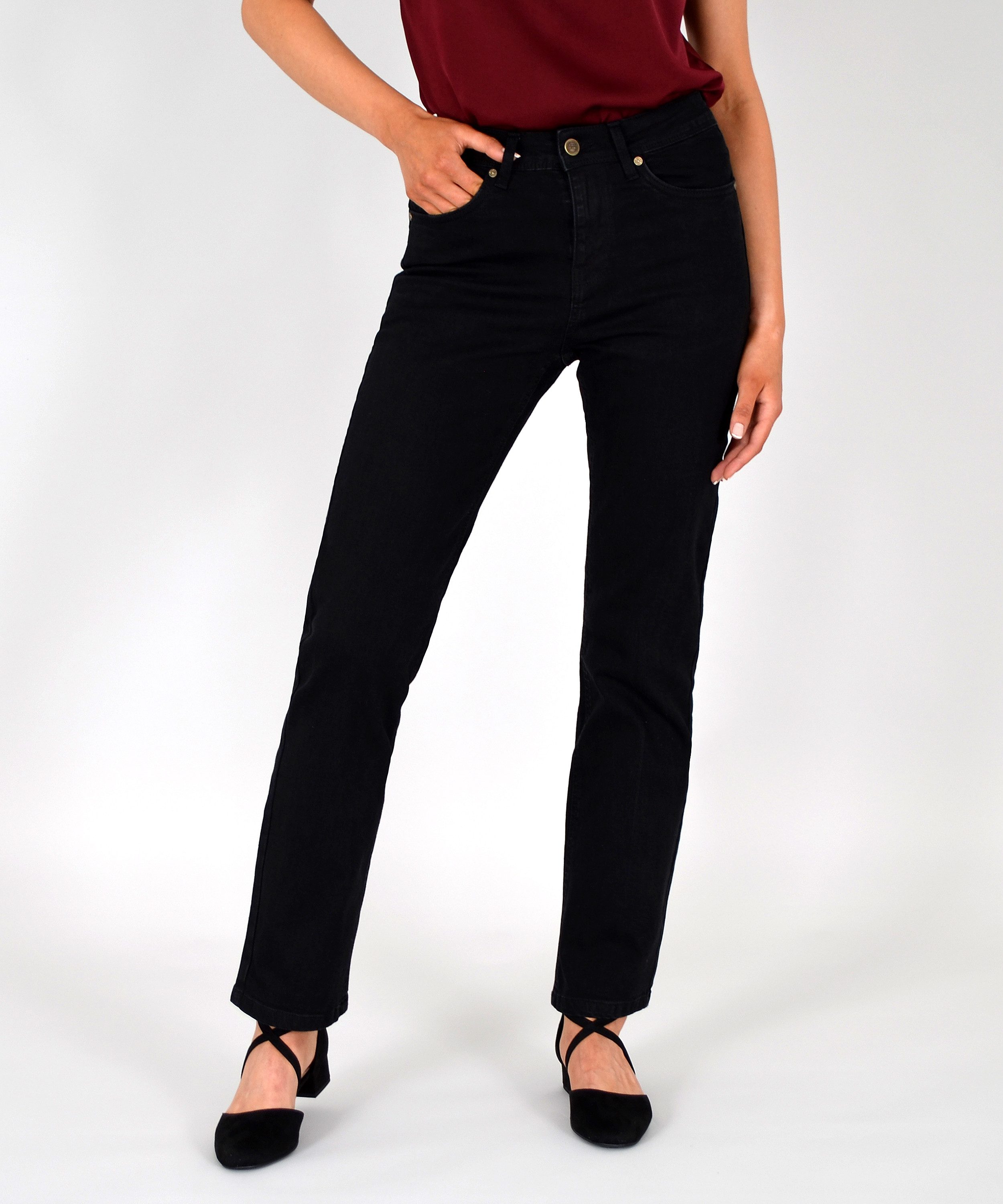 ESRA Straight-Jeans High Waist Damen Jeans Straight Leg Hose Stretch gerade günstig online kaufen