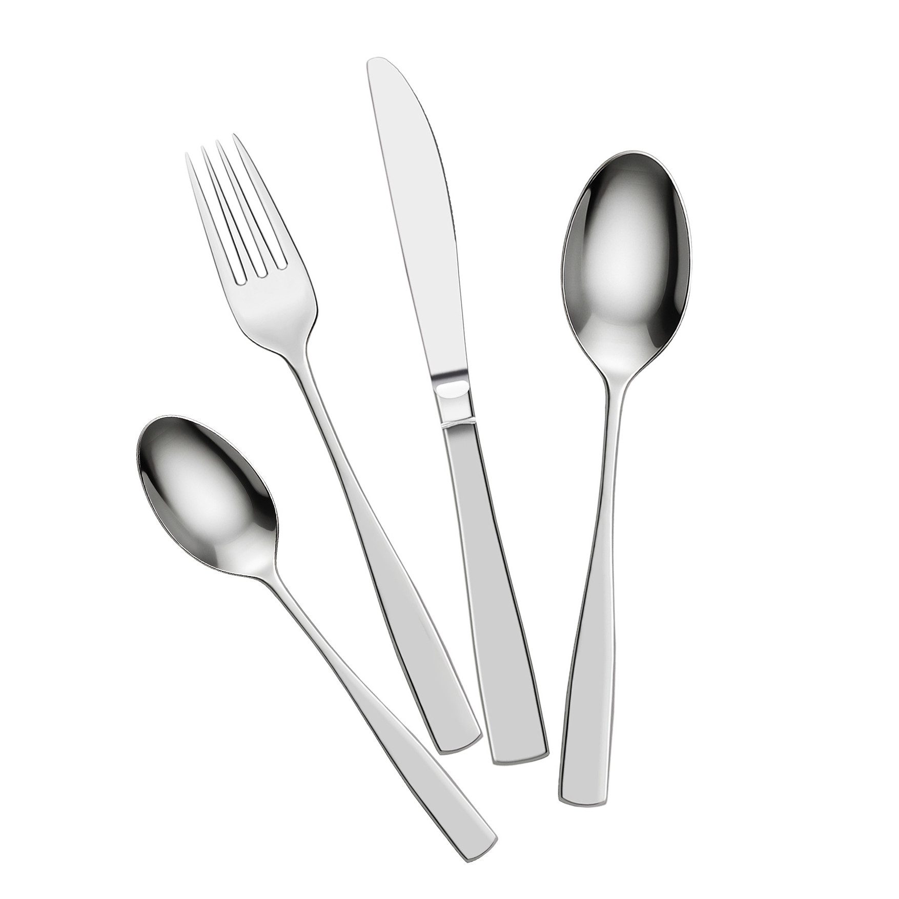 ElitVita Besteck-Set Edelstahl, mit Ложки Gabel Steakmesser, Spülmaschinenfest (48-tlg), 12 Personen, 48 teiliges Besteckset für Weihnachtsfeier Restaurant Hotel