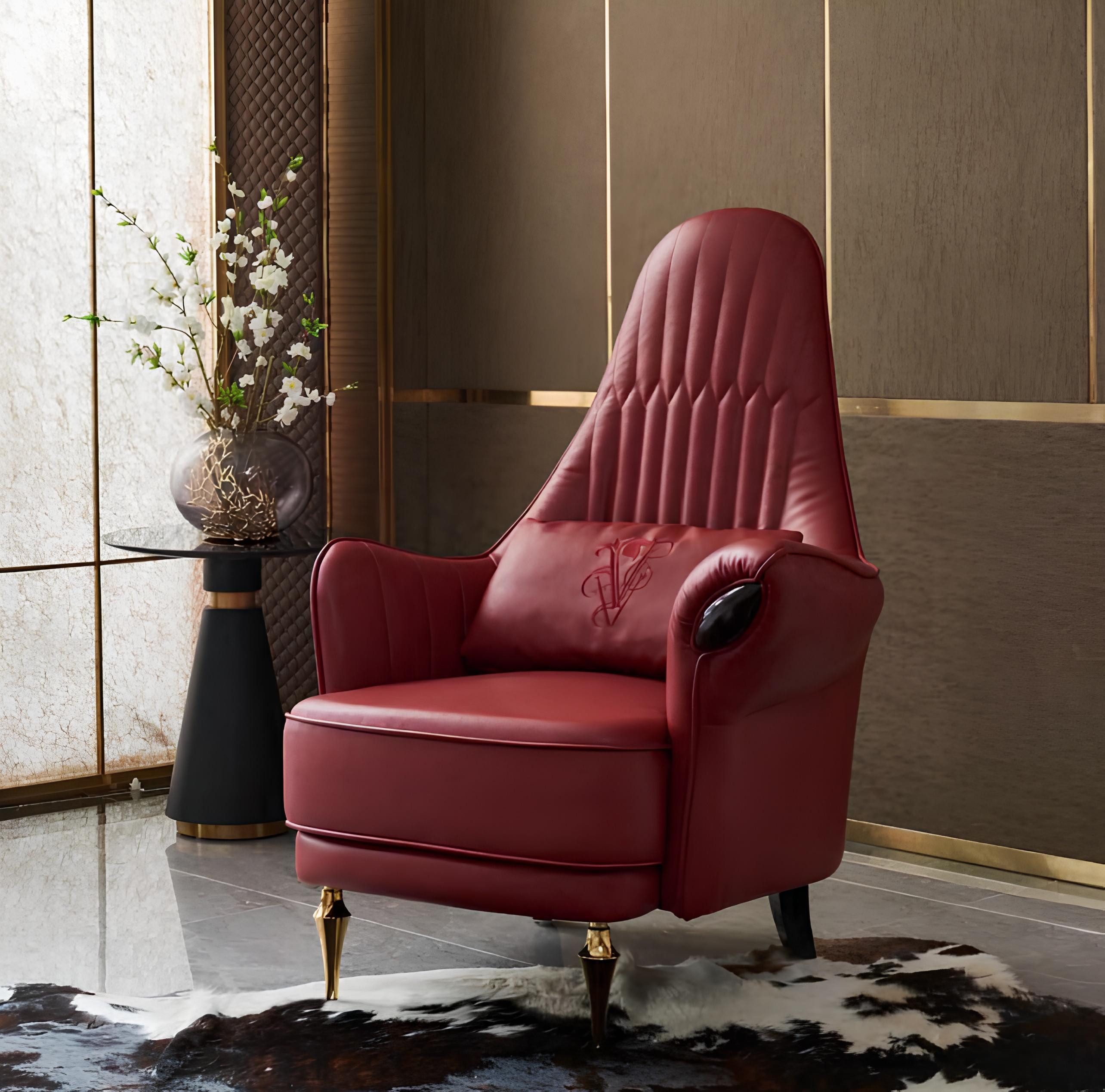 Loungesessel Luxus Leder Sessel mit gemütlicher Polsterung für entspannte Stunden