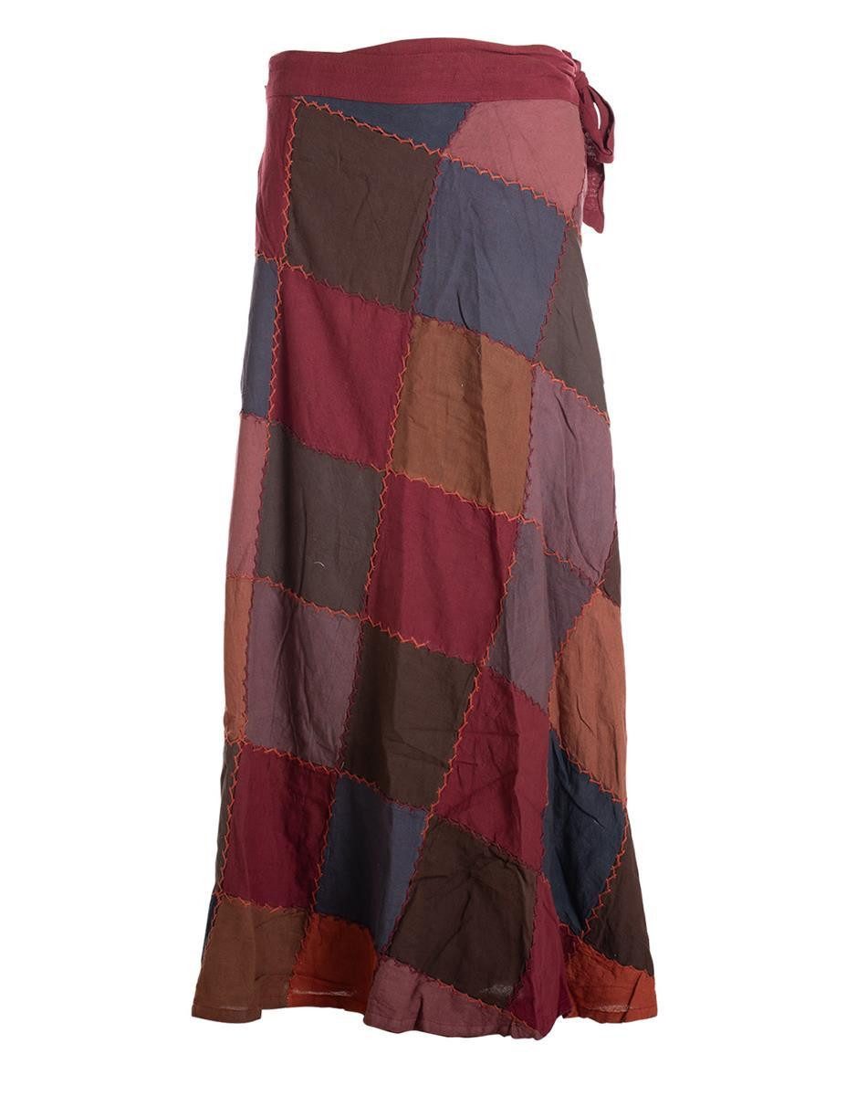 Vishes Wickelrock Langer Patchwork-Rock Wickel-Rock Wickel-Kleid günstig online kaufen