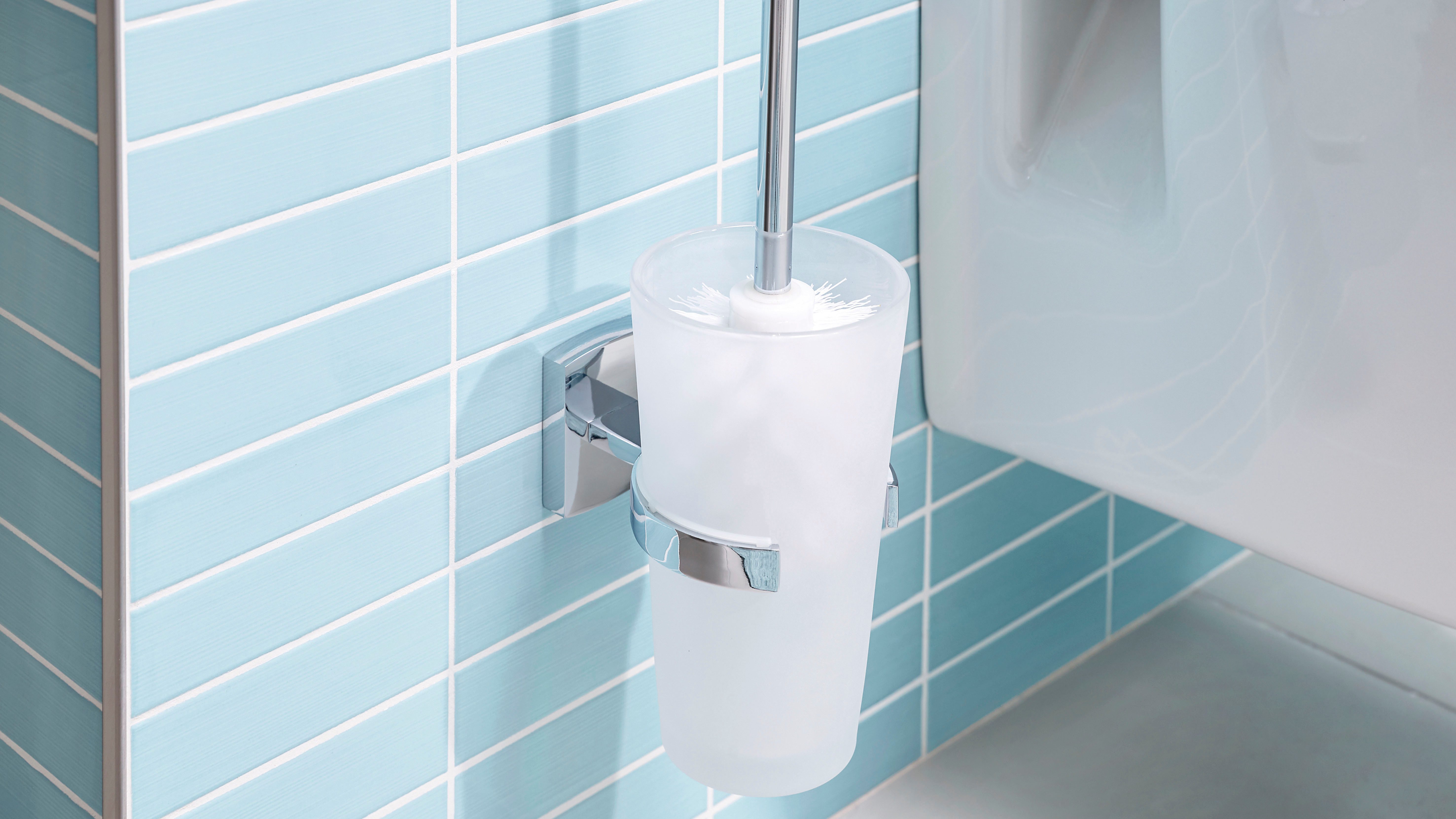 tesa WC-Reinigungsbürste WC-Reinigungsbürste 1x tesa klaam Toilettenbürste, Fliesen, (Packung, 2-tlg., KLAAM)