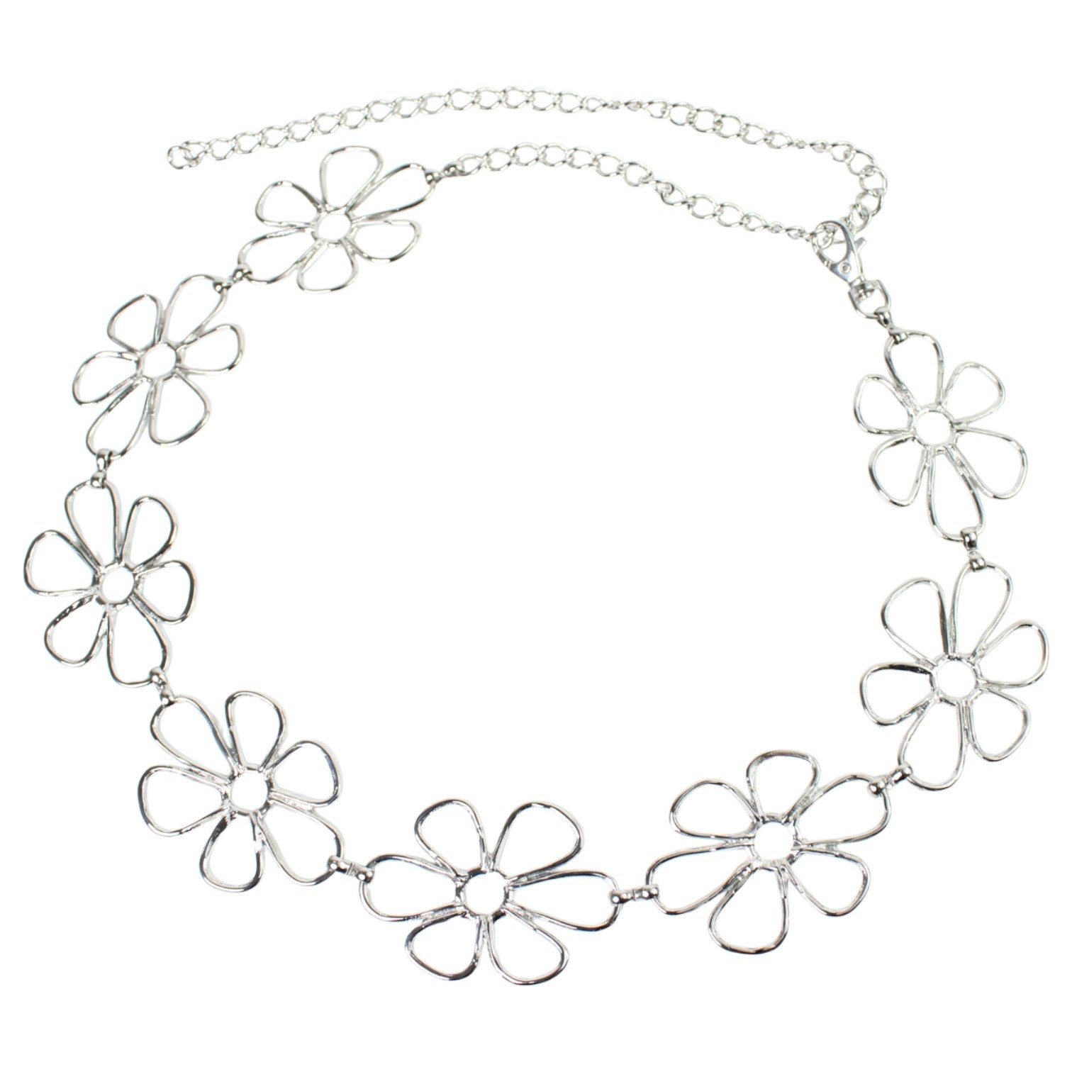FRONHOFER Kettengürtel Damen Metall (1-St) Blumen, breit, fürs Kleid
