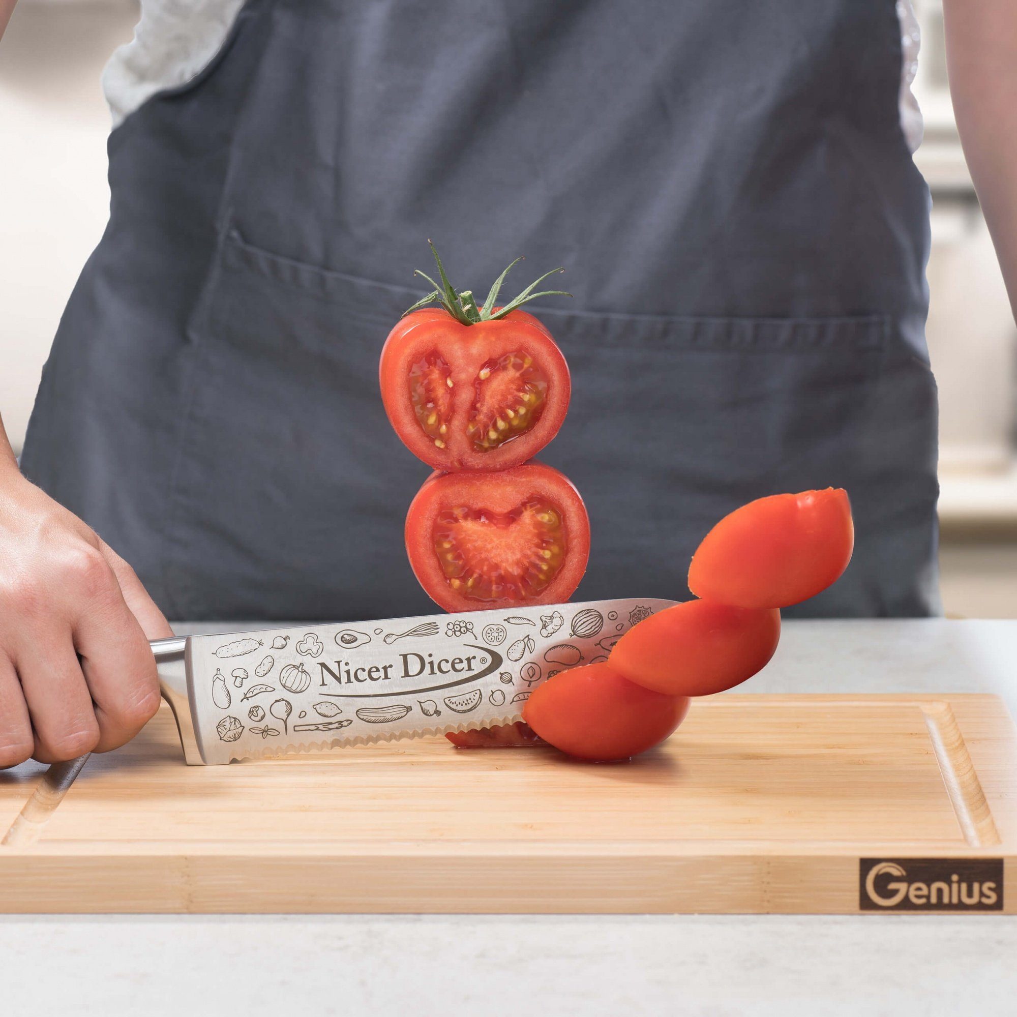 Genius Universalmesser Nicer Dicer Knife Professional groß Set 2-tlg., scha günstig online kaufen