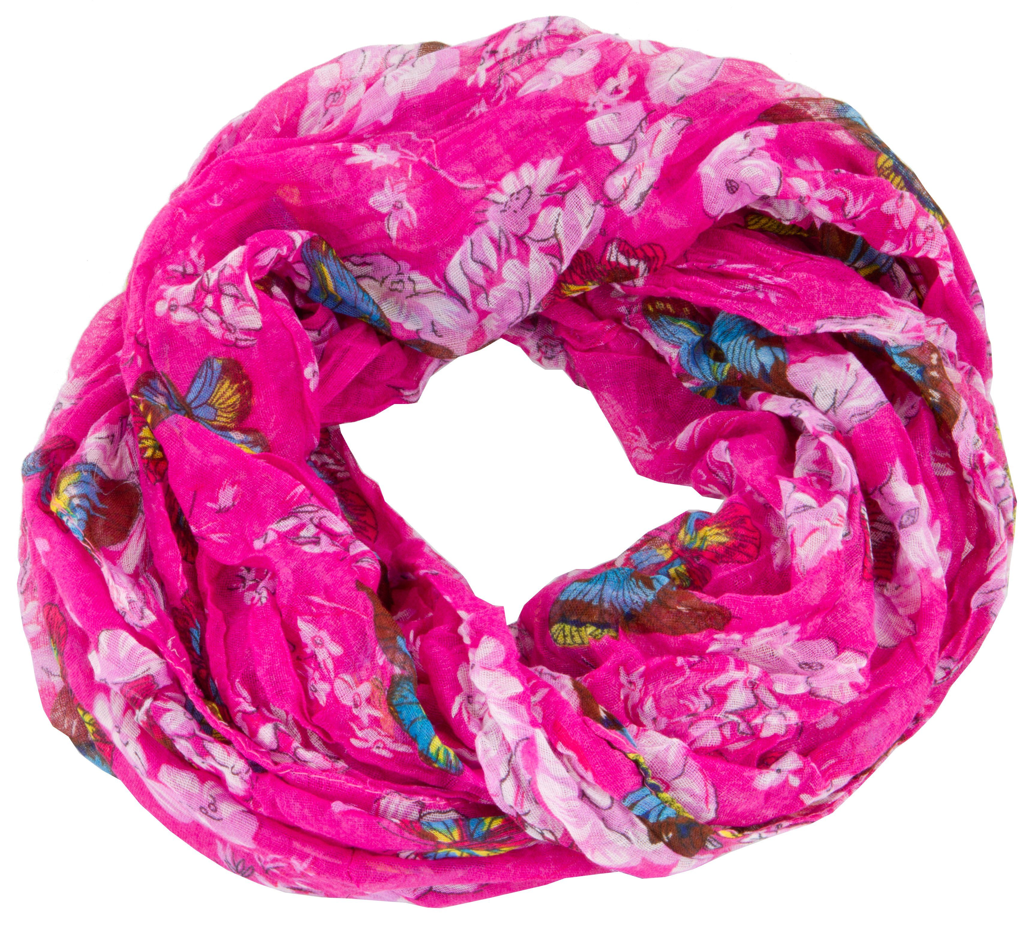 Modeschal 3999-Butterfly Loop Schal Schlauchschal mit Schmetterlinge