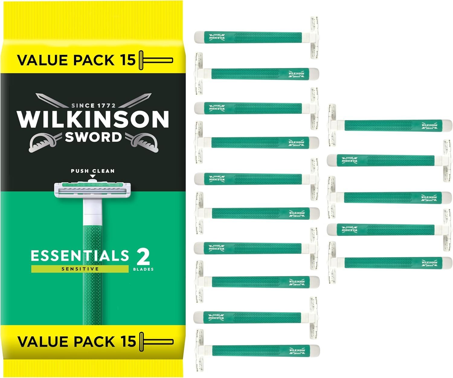 Wilkinson Einwegrasierer 1x WILKINSON Sword Extra Essential 2 Einwegrasierer Sensitive 15tlg., 15-tlg.