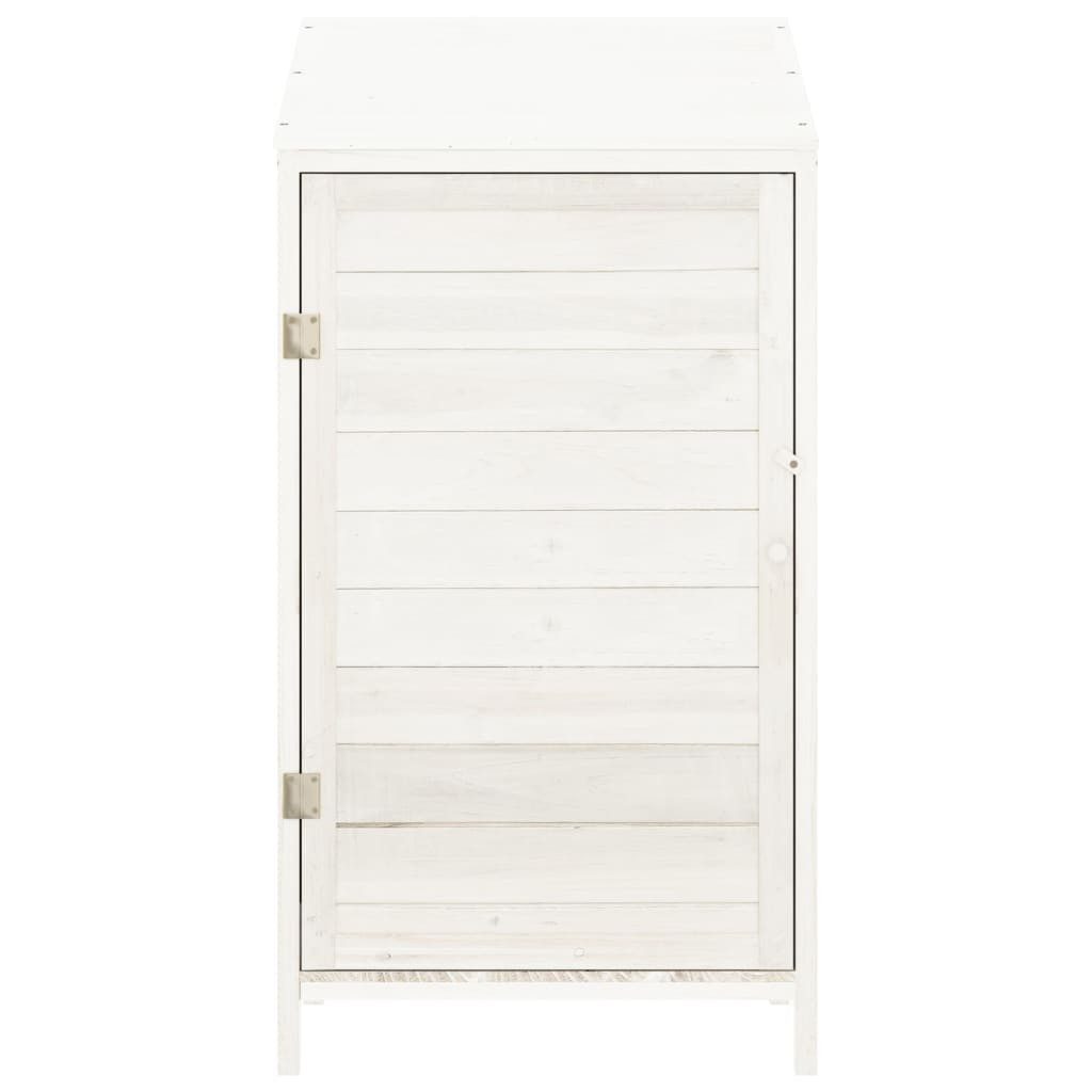 vidaXL Garten-Geräteschrank 55 x 52 x 112 cm Geräteschuppen Weiß 55x52x112 cm Massivholz Tanne Gar