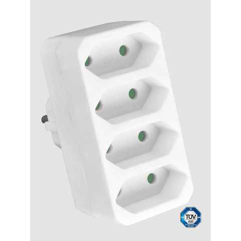 COFI 1453 4 Fach Steckdosenadapter ohne Schalter Adapterstecker Mehrfachsteckdose