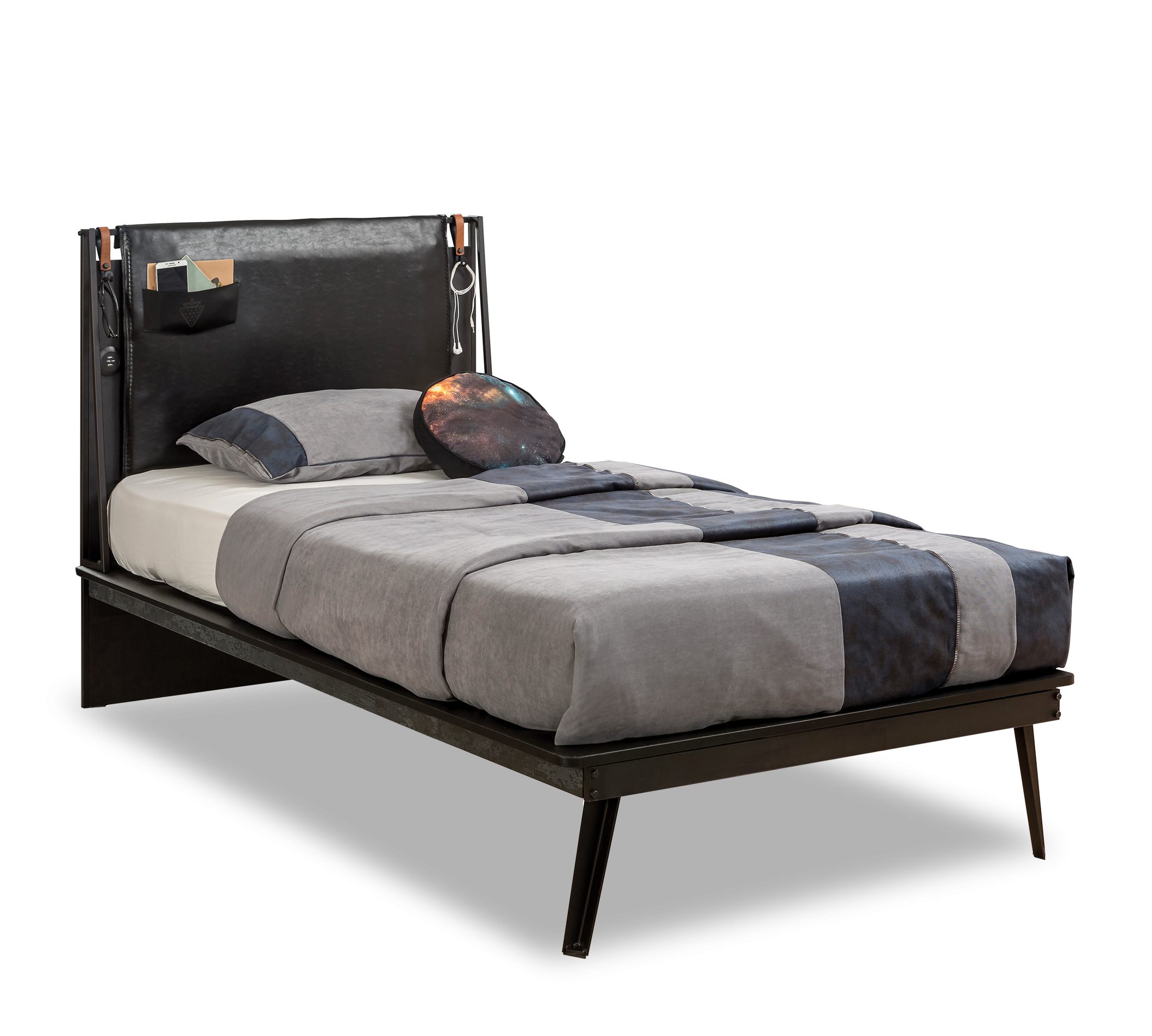 Möbel-Zeit Bett DARK METAL – Erhältlich in 100x200 / 120x200 cm