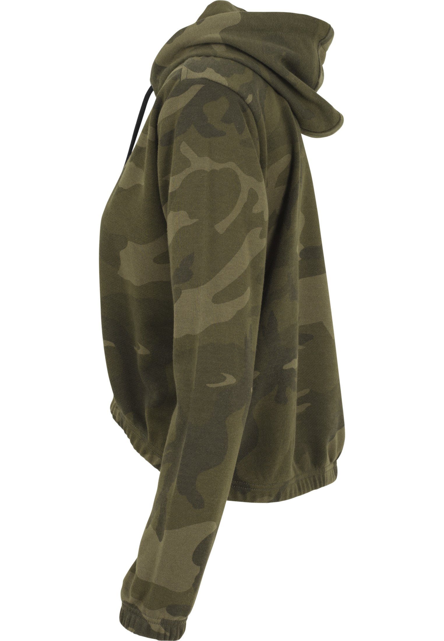 Hoody CLASSICS Camo (1-tlg) Damen Cropped olivecamouflage URBAN Ladies Kapuzenpullover