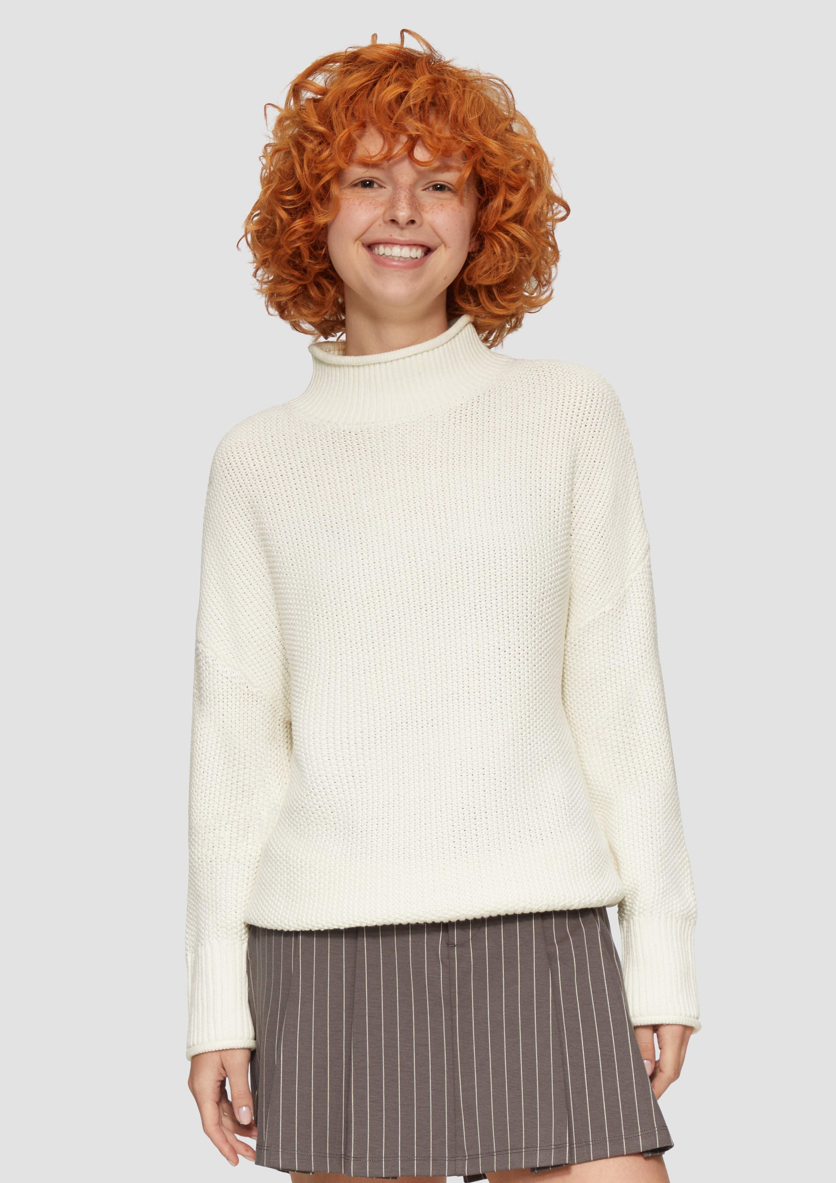 QS Strickpullover mit geripptem Rollkragen günstig online kaufen