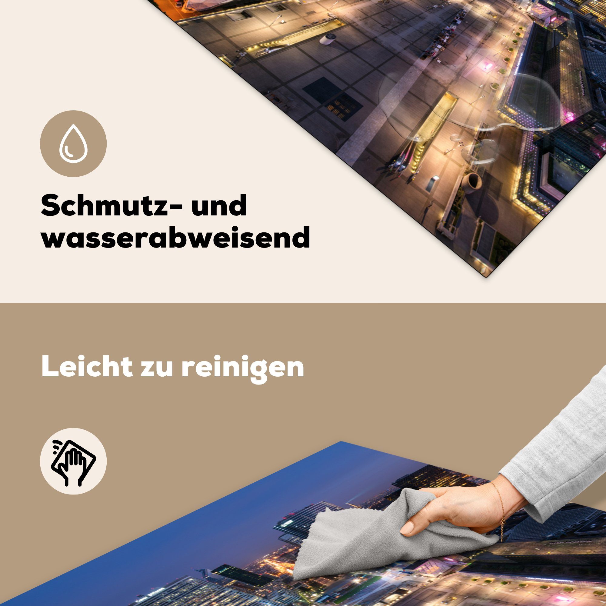 Bezirk Vinyl, küche cm, Arbeitsplatte Ceranfeldabdeckung, MuchoWow 78x78 (1 La tlg), Herdblende-/Abdeckplatte für Défense,