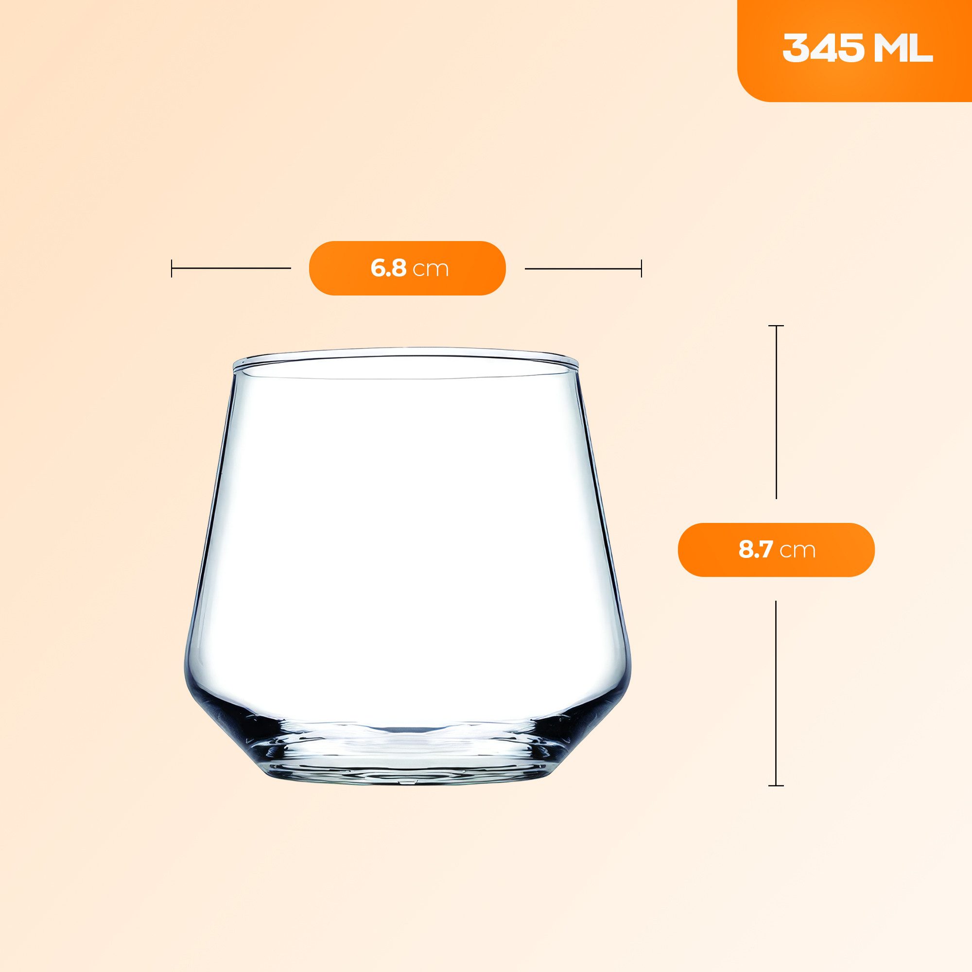 Pasabahce Gläser-Set Allegra Whiskeyglas, 6-tlg., Glas, ideal für Whisky, Rum & Digestifs, 345ml, 6er Set