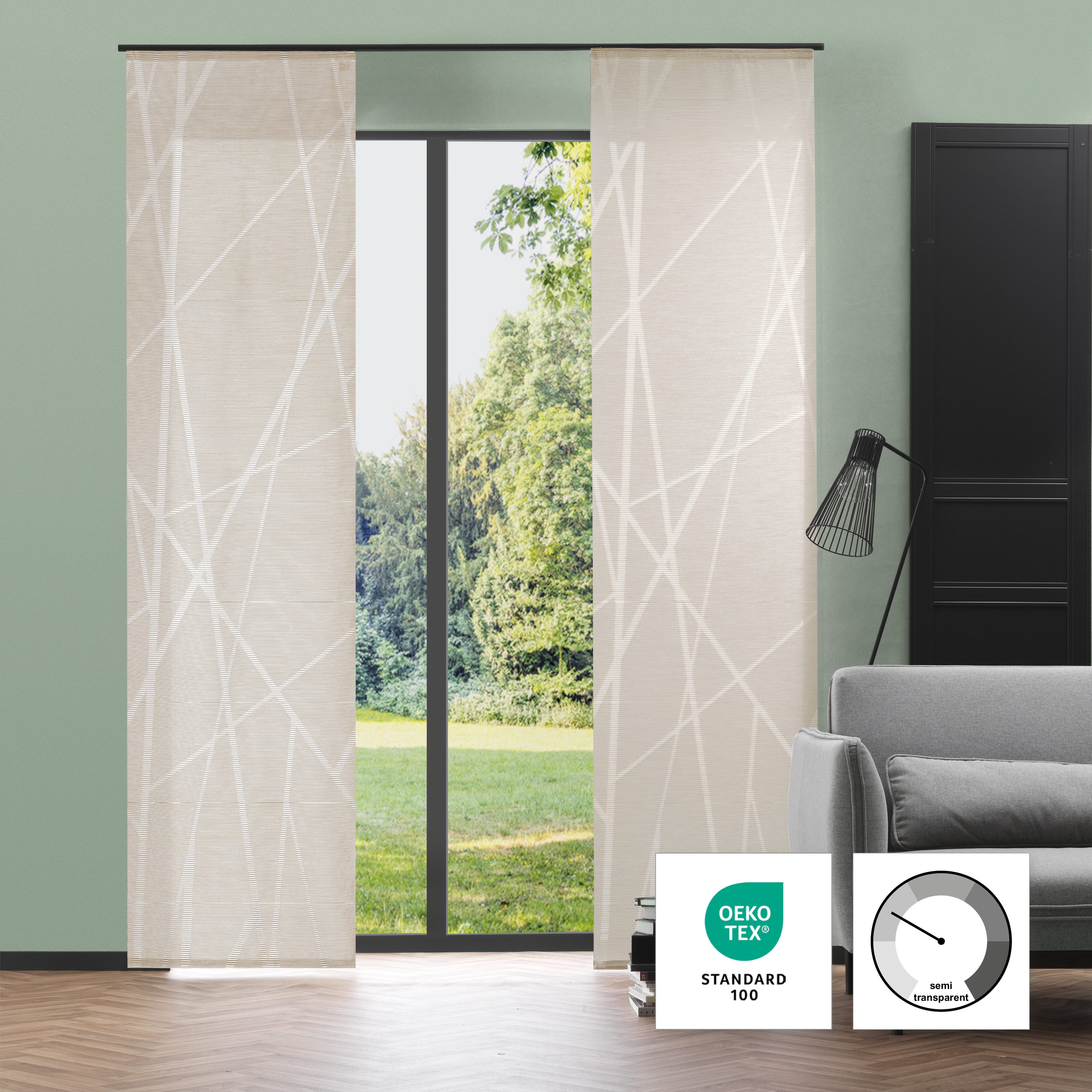 Neutex for you! Schiebegardine BEAM (1 St), Paneelwagen, halbtransparent, Abstraktes Muster