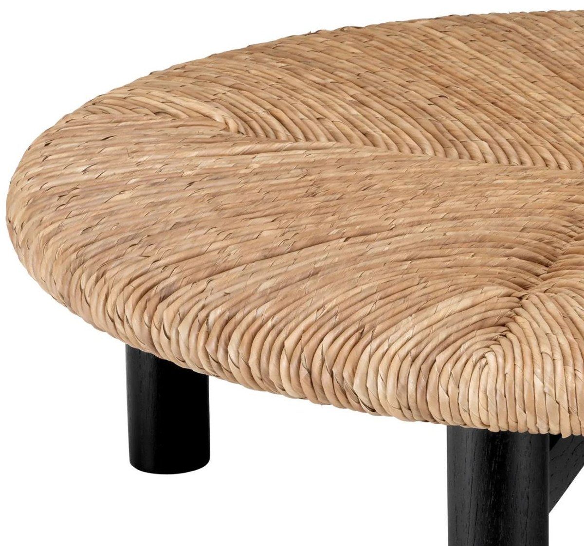 Möbel - x Couchtisch Luxus Luxus Ø Casa Padrino Runder Couchtisch Casa Einrichtung - Luxus 100 Padrino cm Wohnzimmer Möbel Naturfarben - - / Schwarz H. Wohnzimmertisch 30,5