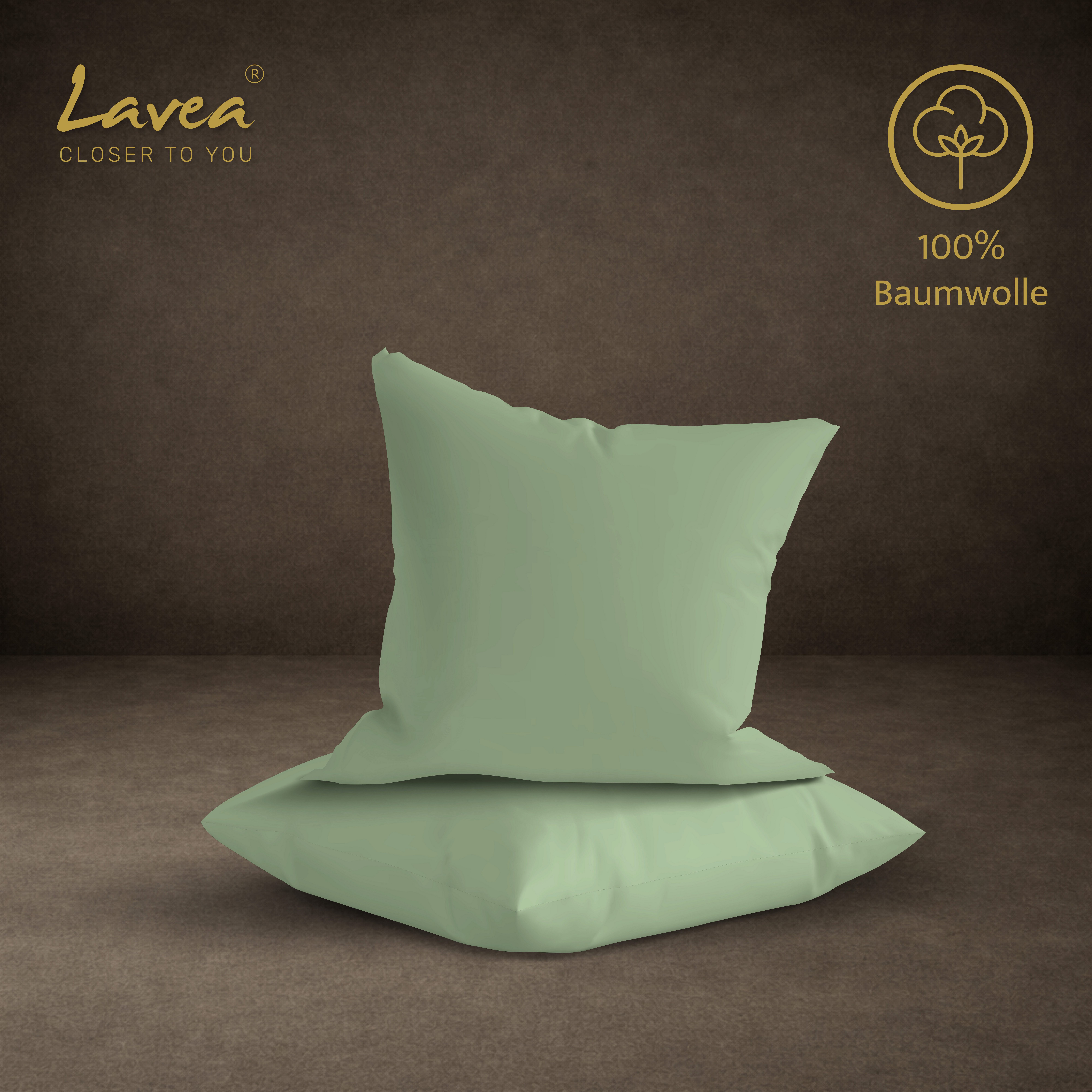 Lavea Kissenbezug 2er Set 100% Baumwolle flauschig, Jasmin, Kissenhülle, Kissenbezüge, (2 Stück), pflegeleicht, langlebige Qualität, mit Reißverschluss – Bild 2 von 5
