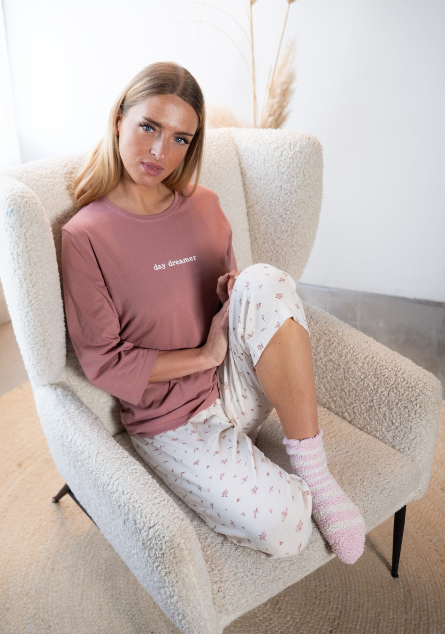 By Louise Pyjamahose Damen Capri Schlafanzughose (1-tlg) Modisches Design