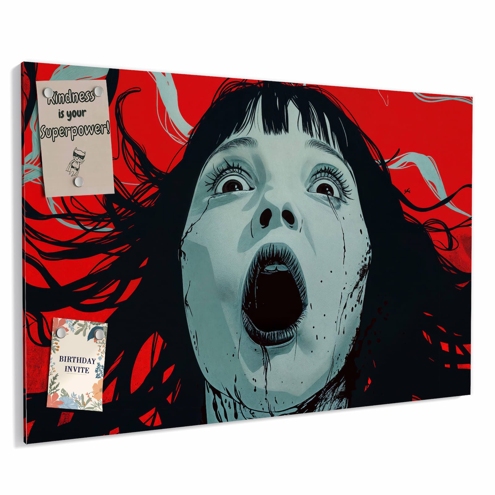 Primedeco Memoboard Metall Schreiende Person – beschreibbar & magnetisch, (Inklusive Stift, Magnete und Montagematerial, 1-tlg., 9 verschiedene Größen), Magnetisch und Beschreibbar