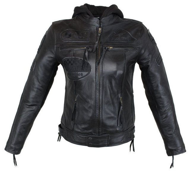 Alpha Speeds Bikerjacke Damen Leder Jacke Biker Freizeit Highway Jacke Schw günstig online kaufen