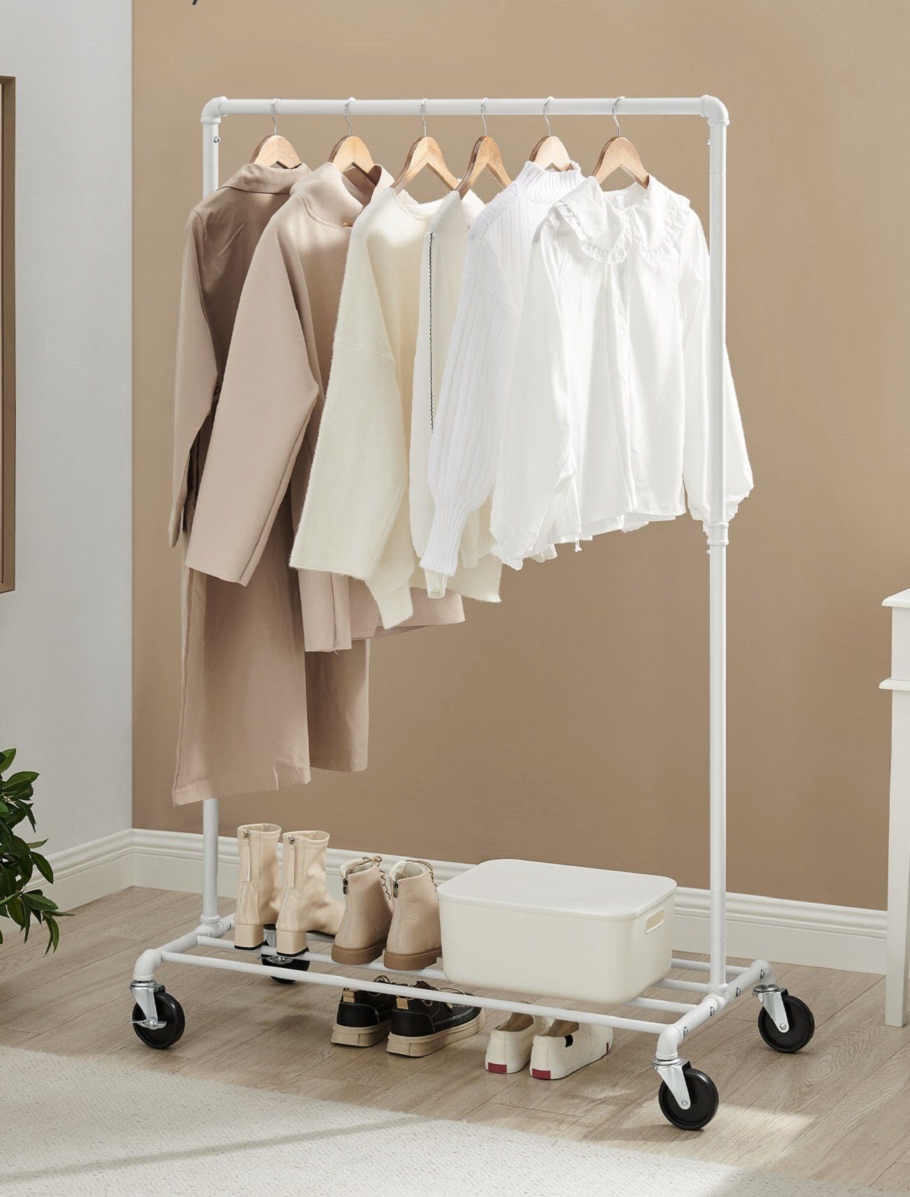 SONGMICS Kleiderständer »HSR61«, Kleiderstange, mit Rollen, bis 90 kg  belastbar, mit 1 Kleiderstange und Ablage, Industrie-Design online kaufen |  OTTO