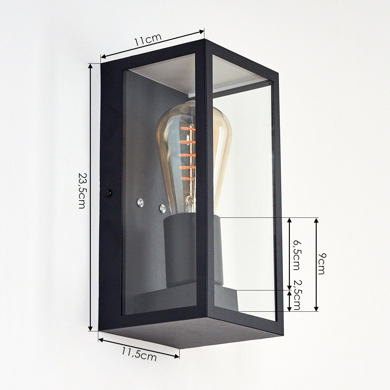 hofstein Außen-Wandleuchte Einfahrt Terrassen Hof Balkon Leuchte schwarze Außen Wand Lampe – Bild 4 von 5