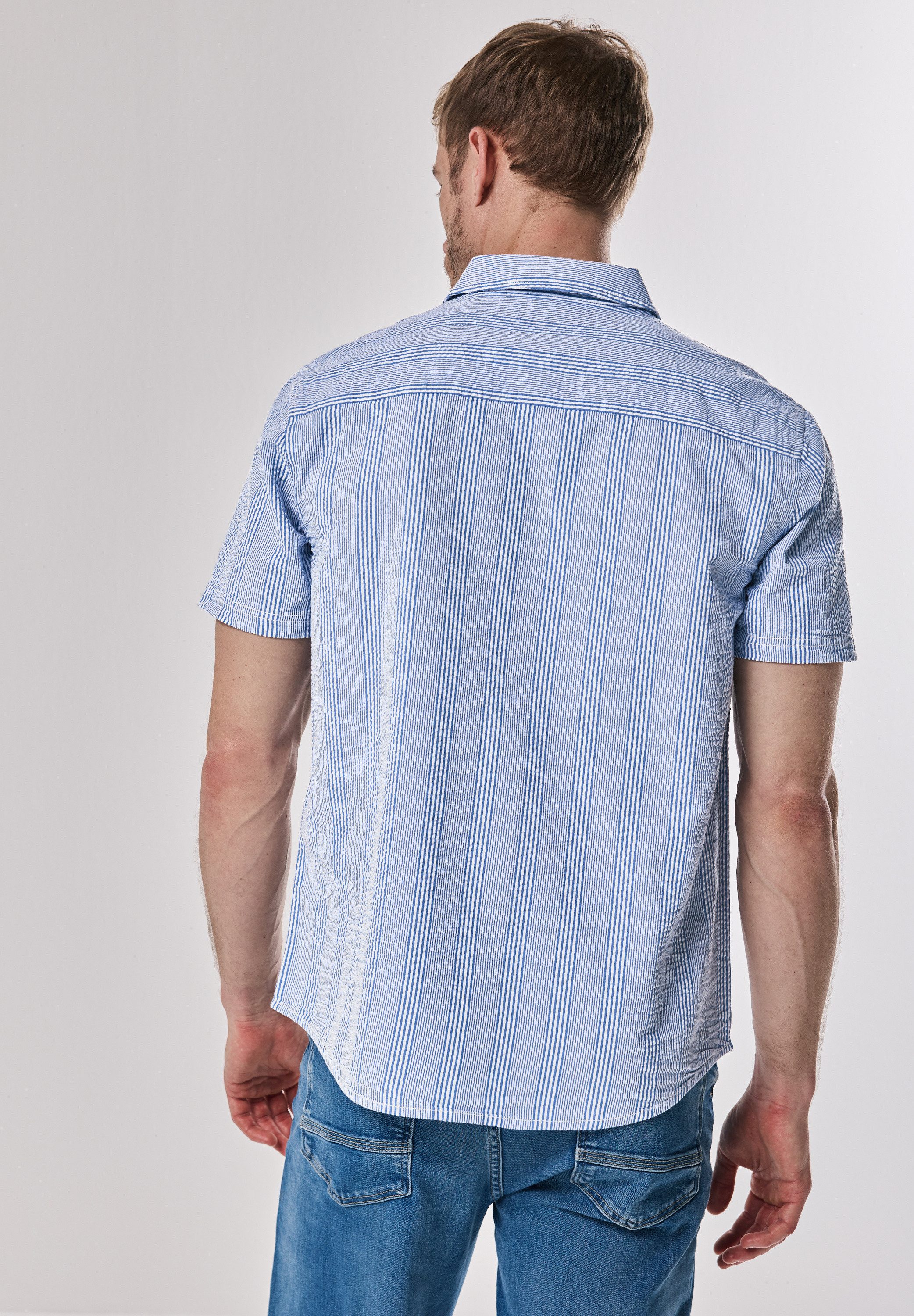 STREET ONE MEN Kurzarmhemd aus reiner günstig online kaufen