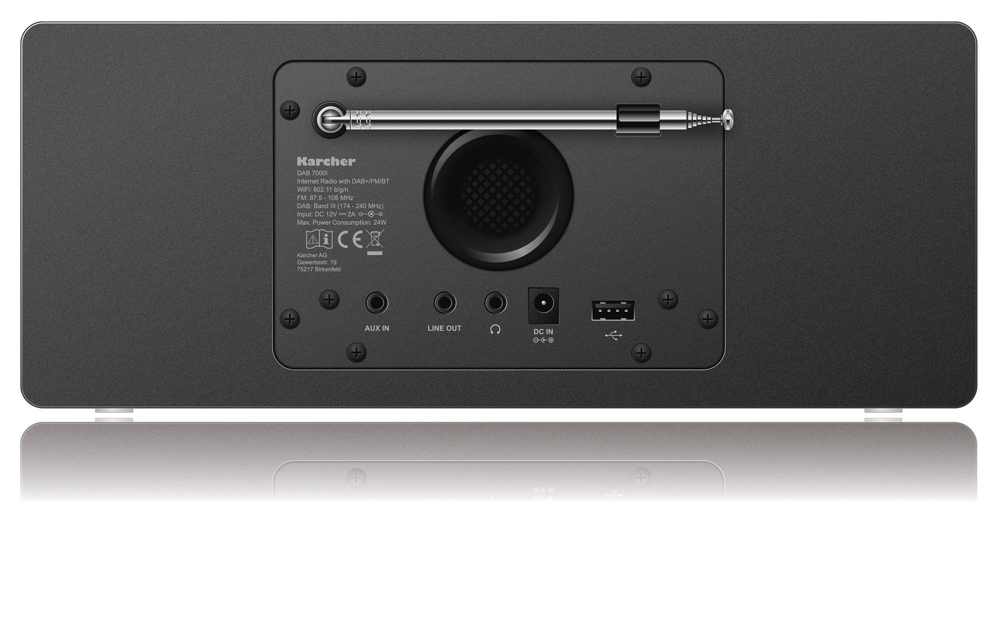 Karcher DAB 7000i Internet-Radio (Internetradio, DAB+, UKW (FM), 14 W, DAB+ / UKW-RDS, WLAN & Bluetooth, USB-Anschluss, AUX-IN, Wecker) – Bild 5 von 5
