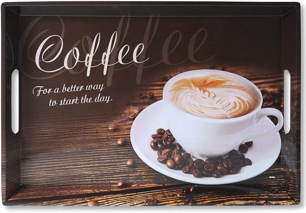 KESPER® Servierplatte Serviertablett, 77397, Motiv: Coffee, Maße: 50 x 35 x 4,5 cm, Melamin, (1-tlg)