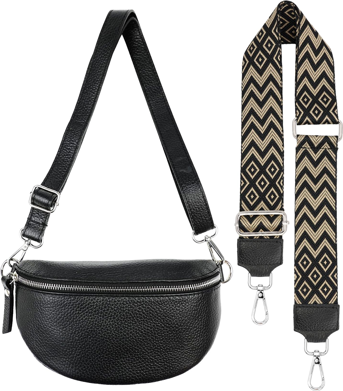 SEVA Gürteltasche Bauchtasche Damen Echtleder, Gürteltasche groß, Umhängetasche kleine (Crossbody Tasche Groß, Umhängetasche Damen aus Echtleder, Brusttasche, Erhältlich in den Größen: Small, Medium, Large, X-Large, XX-Large), Echtleder, verstellbare Gurt