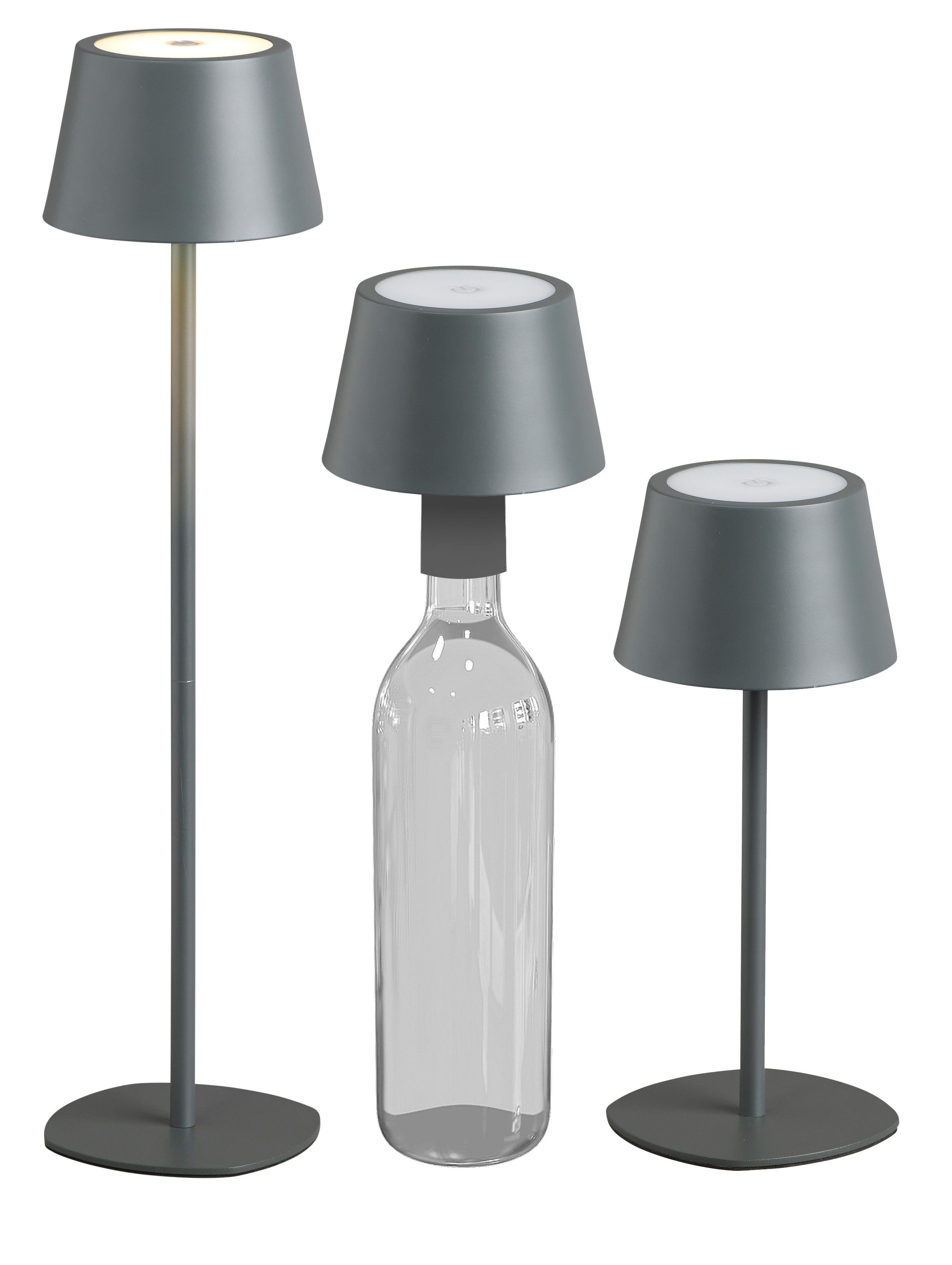 REV LED-Flaschenleuchte mit Akku Lamprusco (2 W, RGBW, Ø x H: 11,5 x 13,8  cm, Weiß/Schwarz)