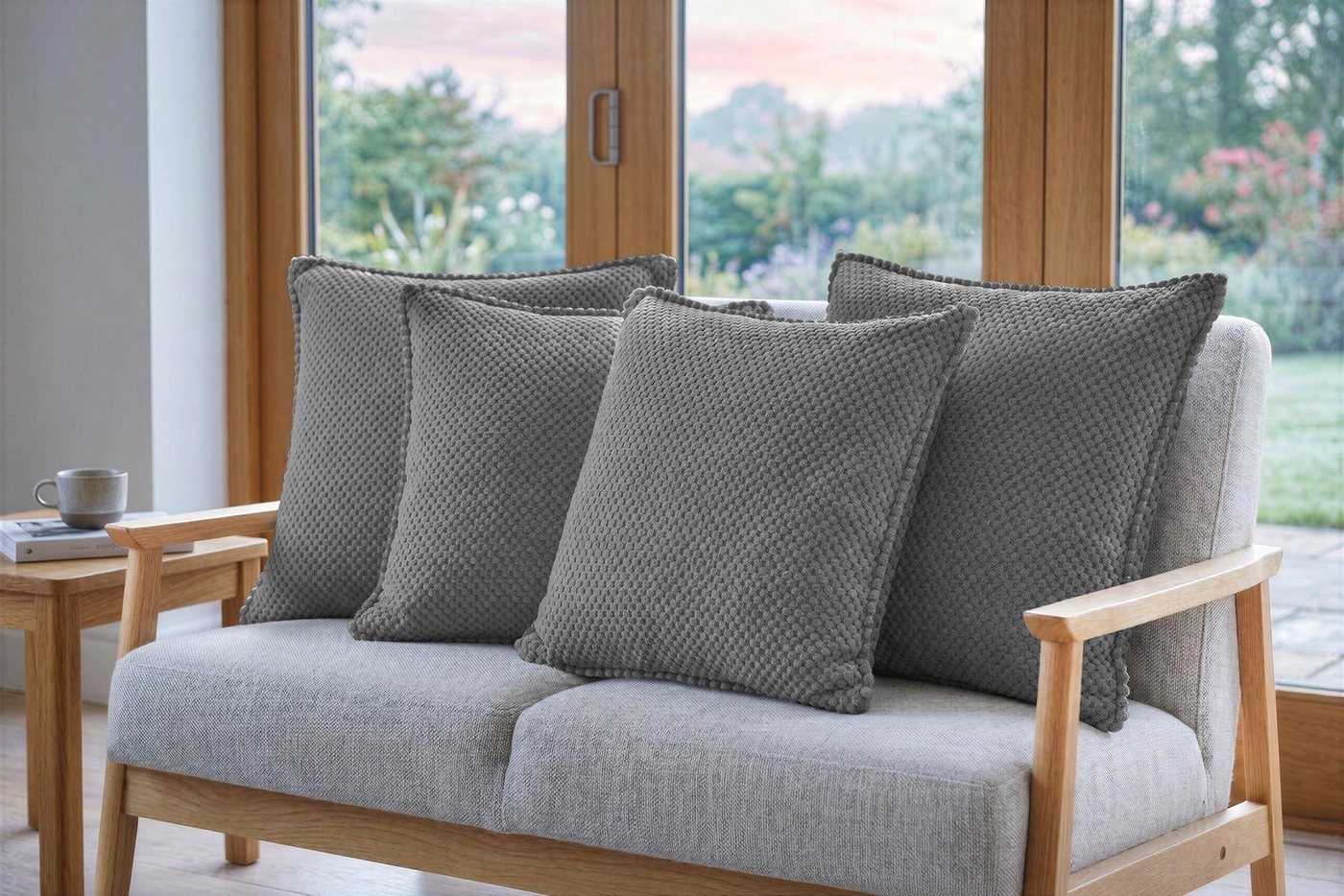 Amilian Dekokissen 4er Set Dekokissen mit Füllung, für Sofa Sessel und Bett geeignet pflegeleicht und waschbar