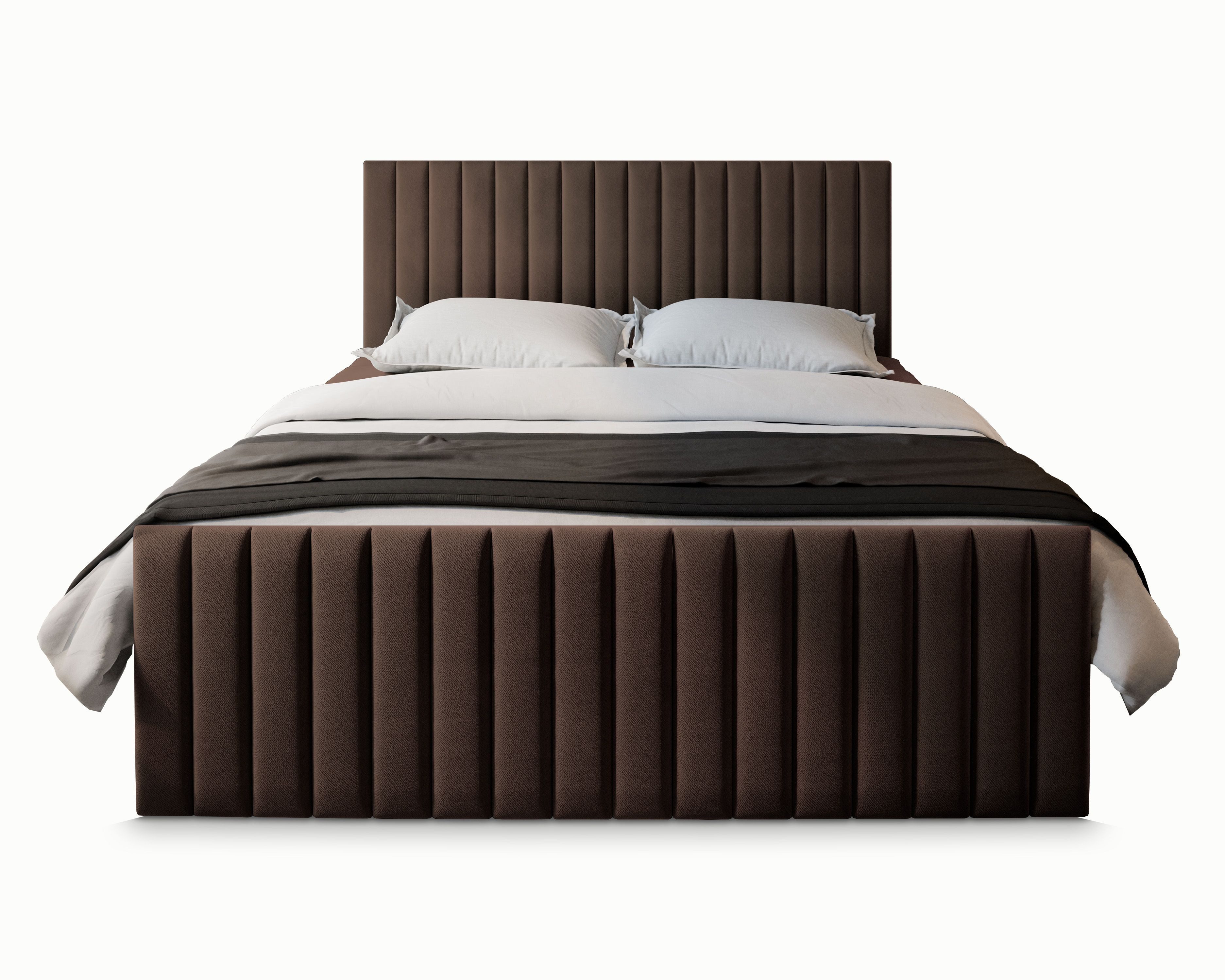 Masseno Boxbett ARION 160x200 cm mit Bonell Matratze und Topper, Doppelbett, Polsterbett mit Kopfteil, Boxspringbett – Bild 5 von 5
