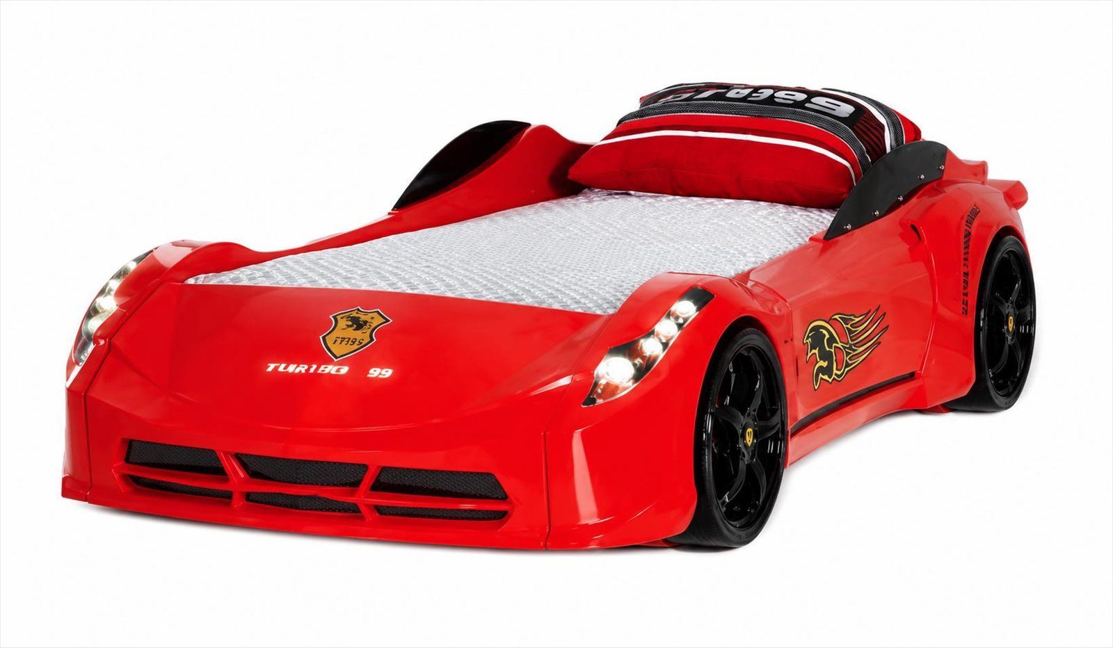 JVmoebel Autobett Rennwagen Autobett Kinderbett Sportwagen Racer Turbo Bett, Made in Europa