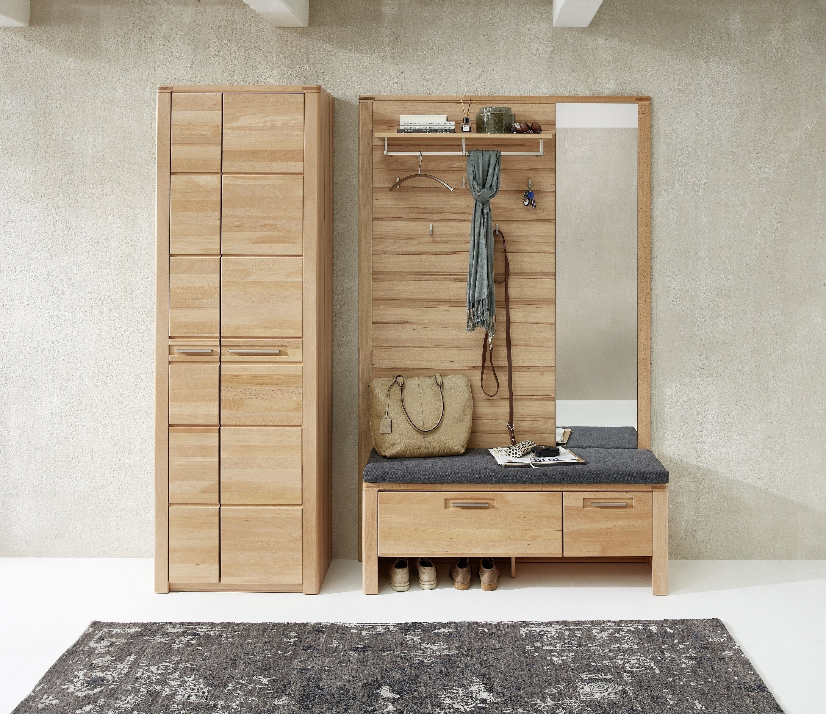Innostyle Garderoben-Set 3-teilig, soft-close, FSC-Kernbuche teilmassiv - 200x201x40cm (B/H/T)